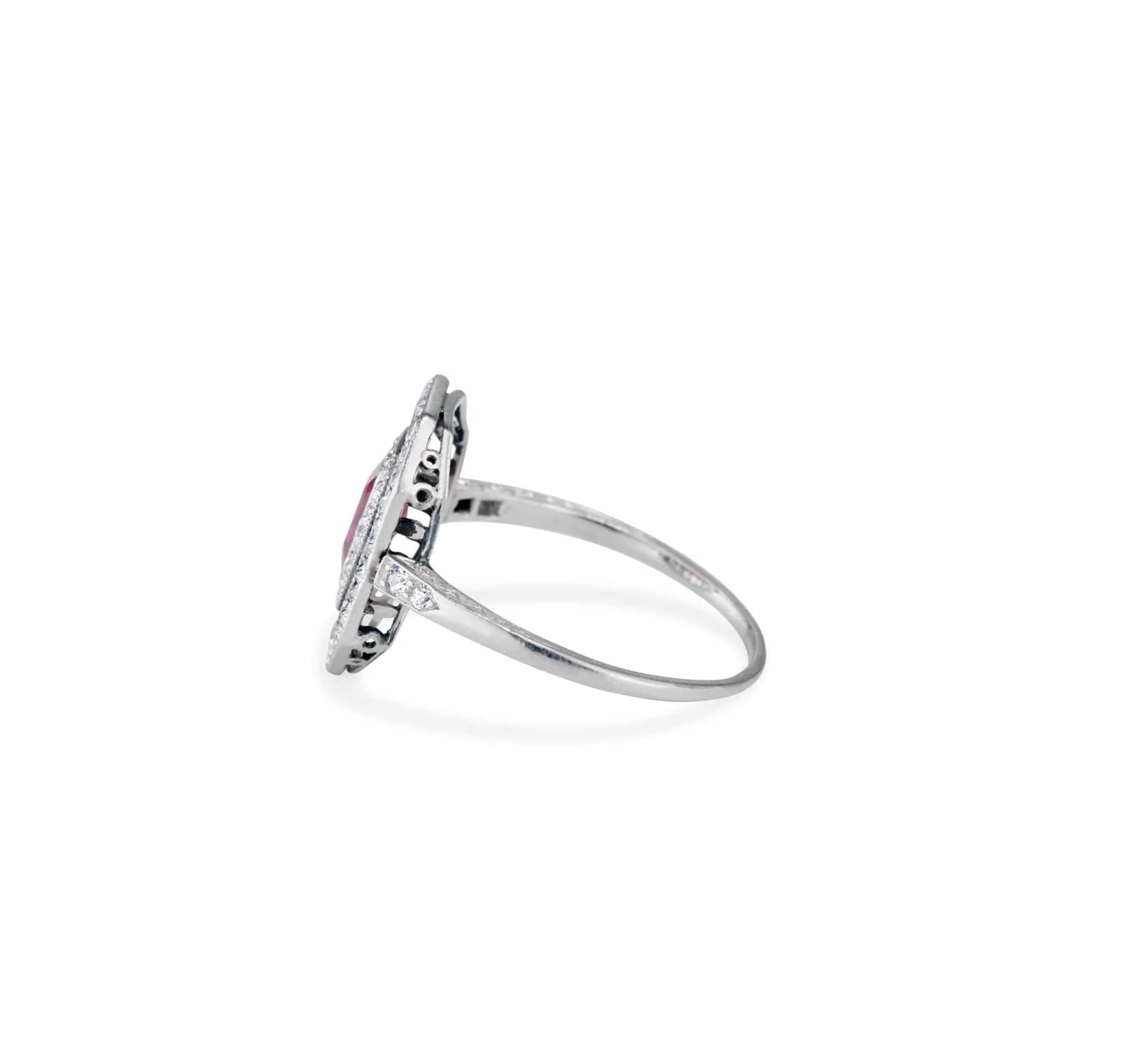 Edwardian Ruby and Diamond Engagement Ring - Image 3