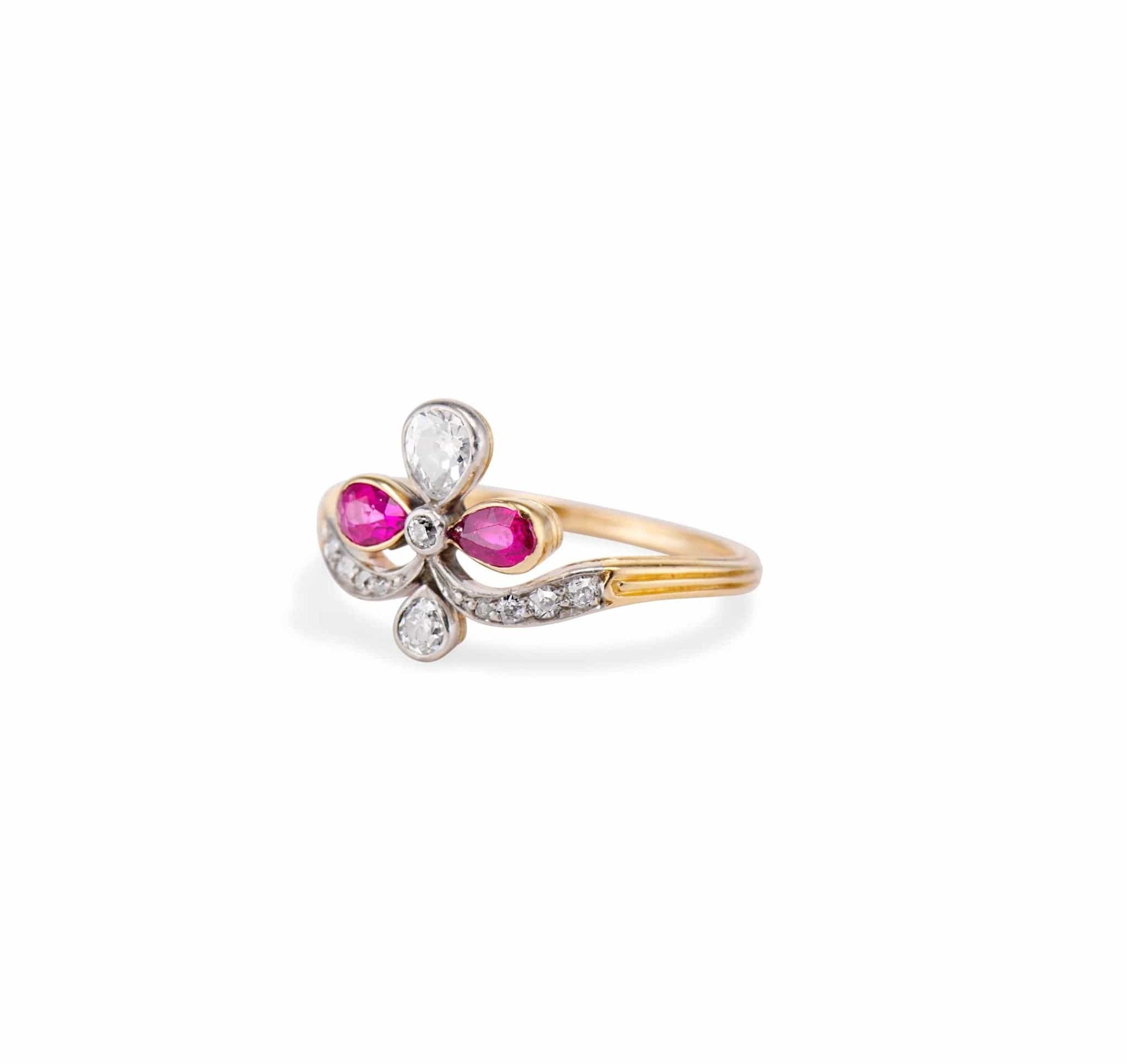 Edwardian Ruby and Diamond Tiara Ring - Image 2