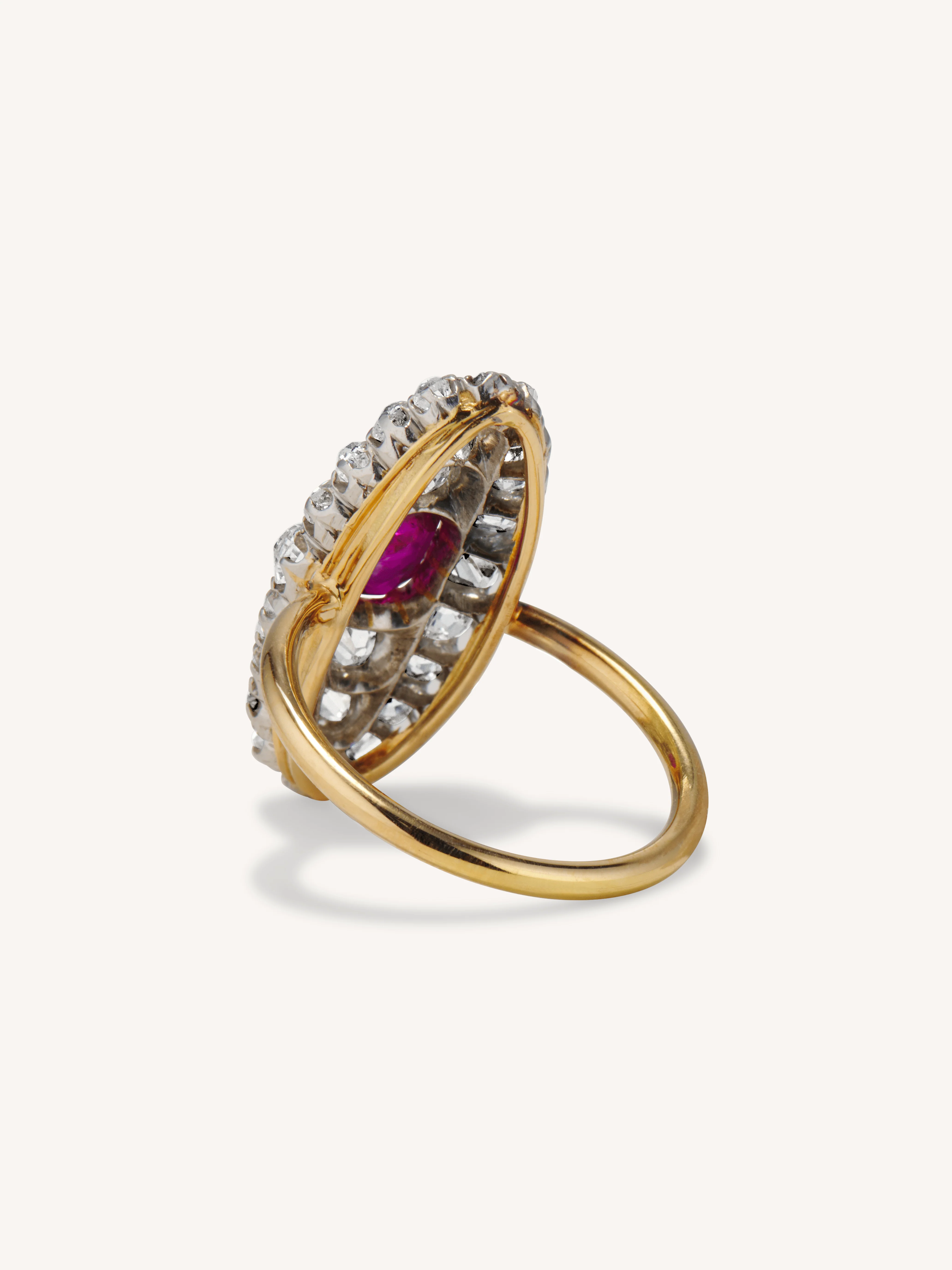 Edwardian Ruby & Diamond Navette Ring - Image 8