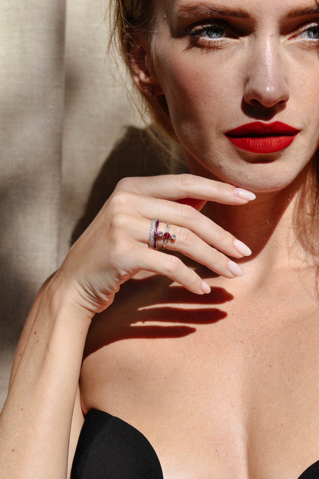 Edwardian Cushion Cut Ruby & Rose Cut Diamond Ring - Image 4