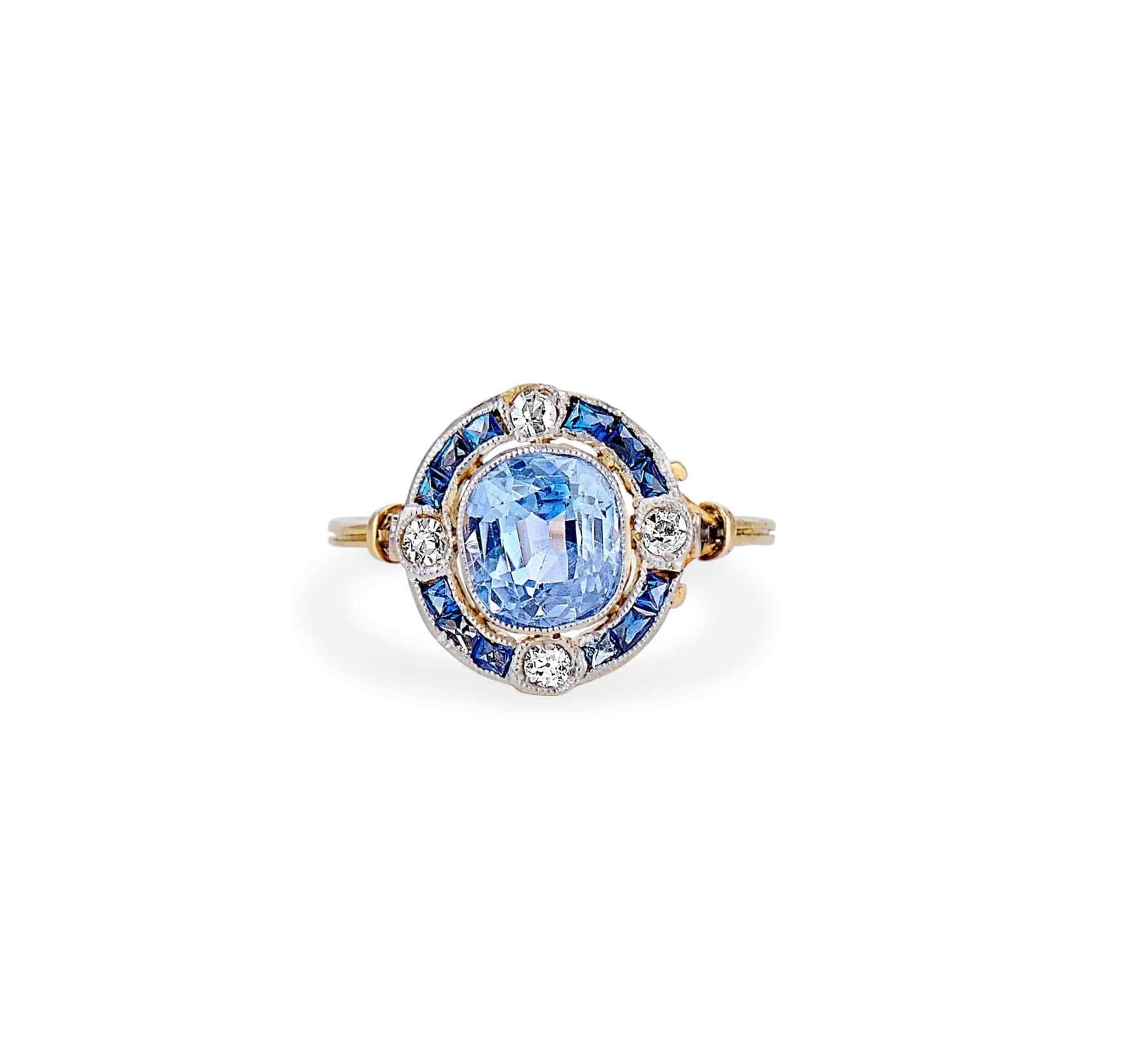 Edwardian Sapphire and Diamond Ring - Image 2