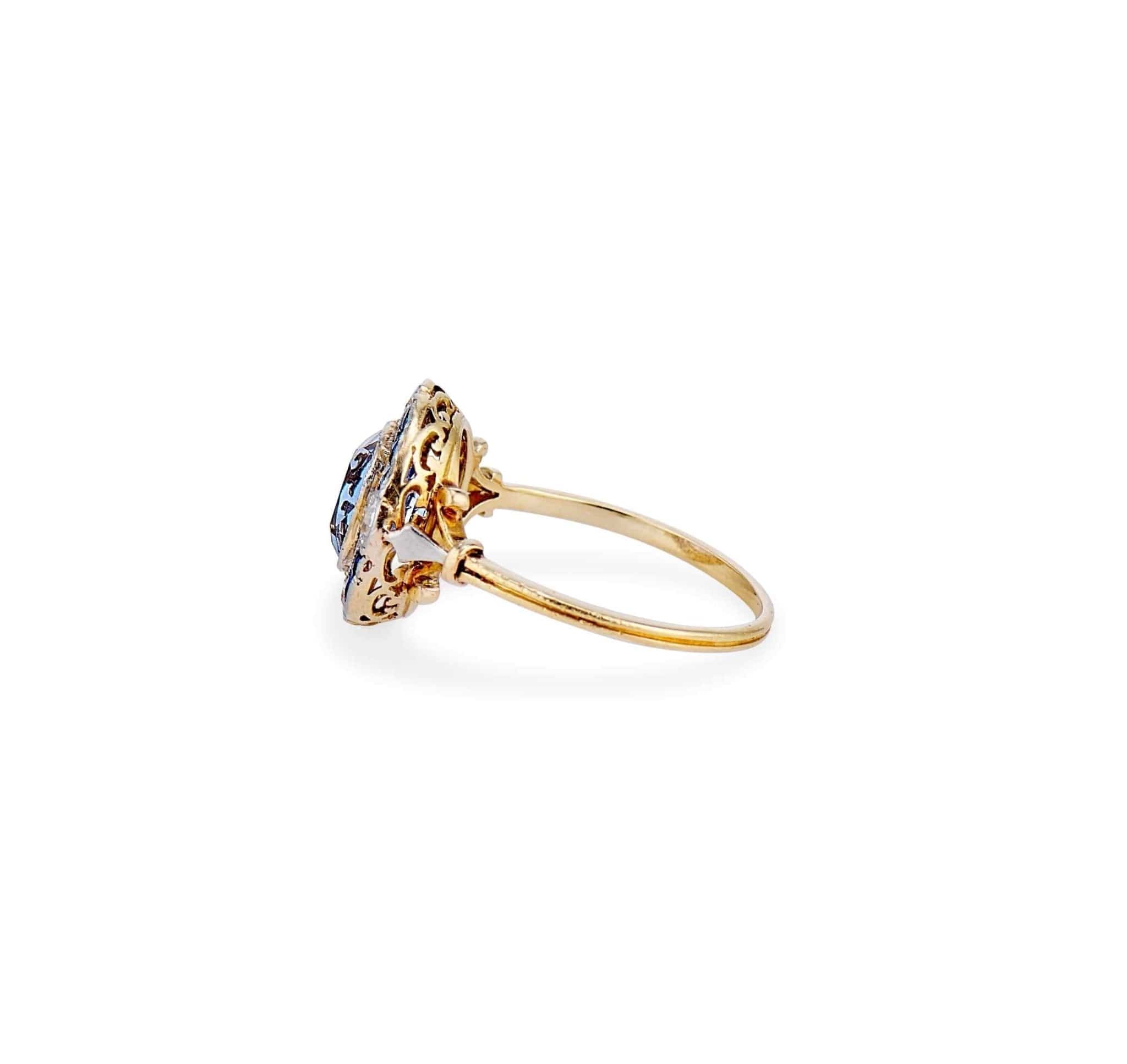 Edwardian Sapphire and Diamond Ring - Image 3