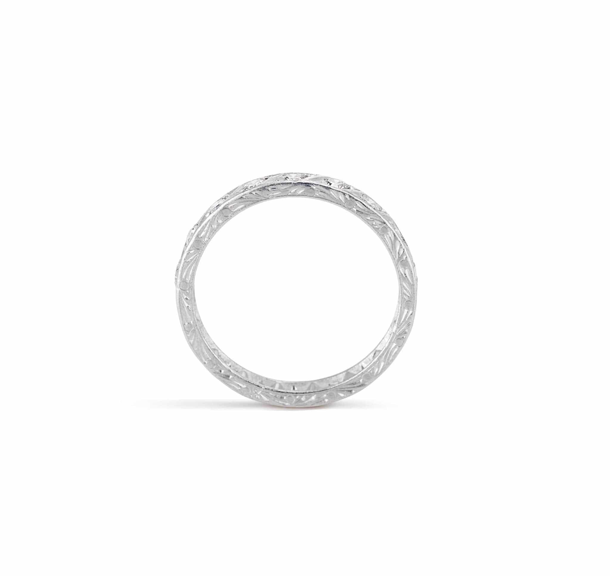 Edwardian .50 Carat Single Cut Diamond Engraved Band - Image 3