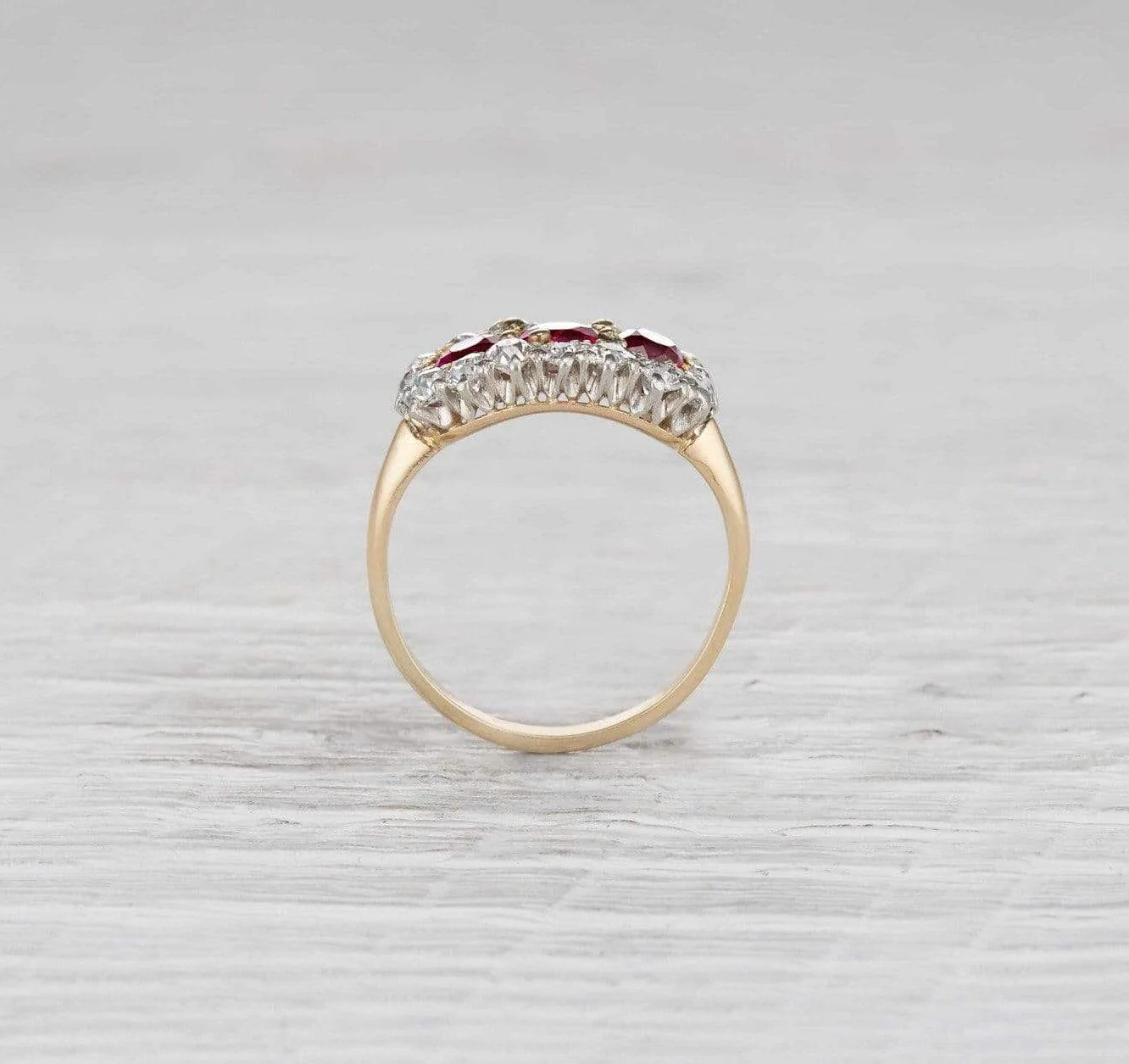 Edwardian Three Stone Ruby Ring - Image 4