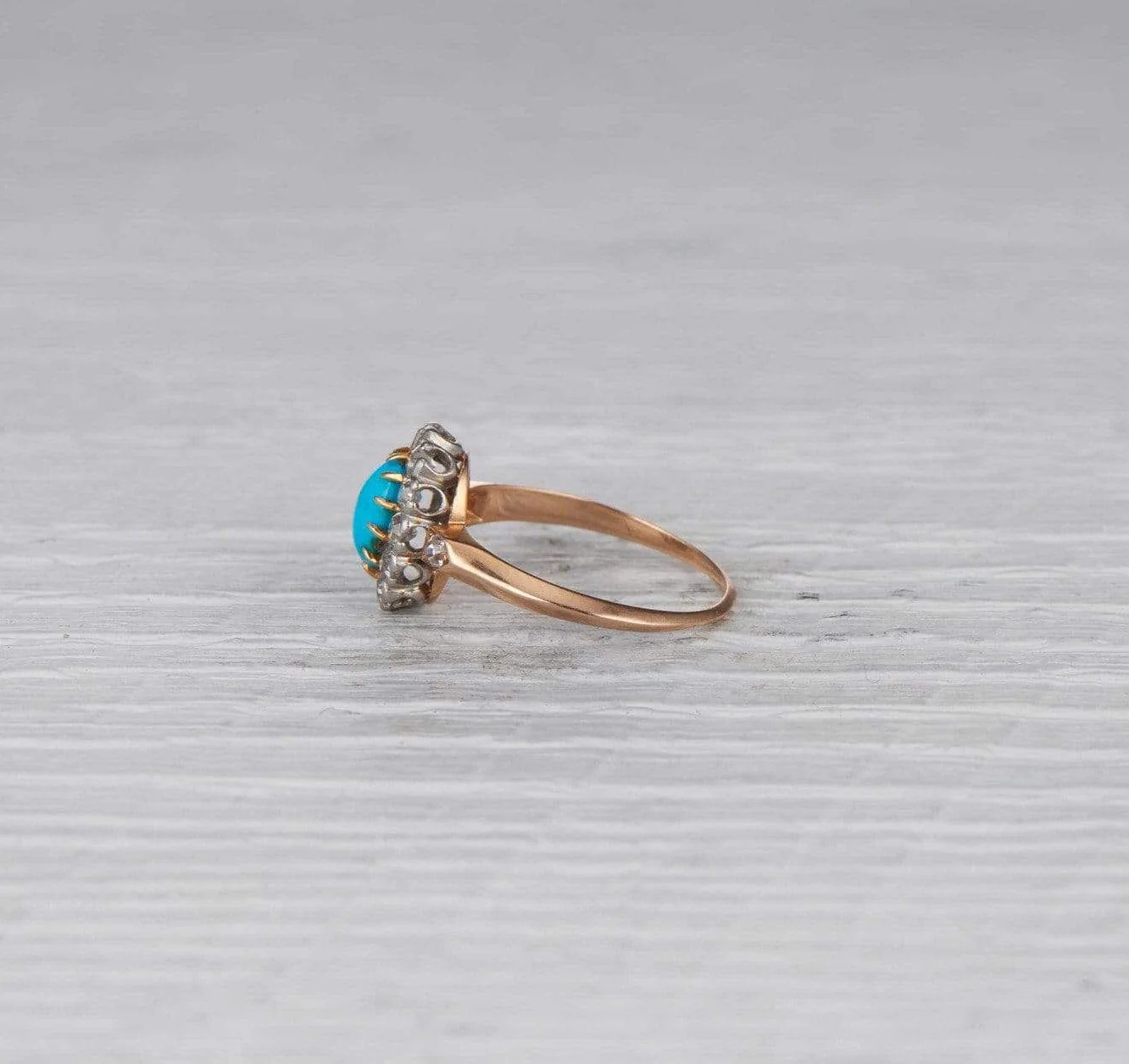 Edwardian Turquoise Cluster Ring - Image 3