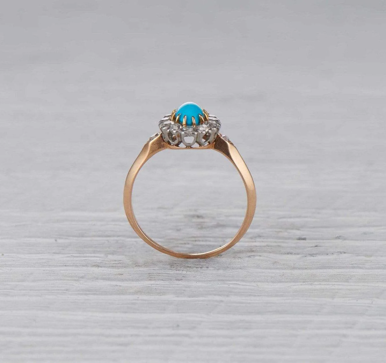 Edwardian Turquoise Cluster Ring - Image 4