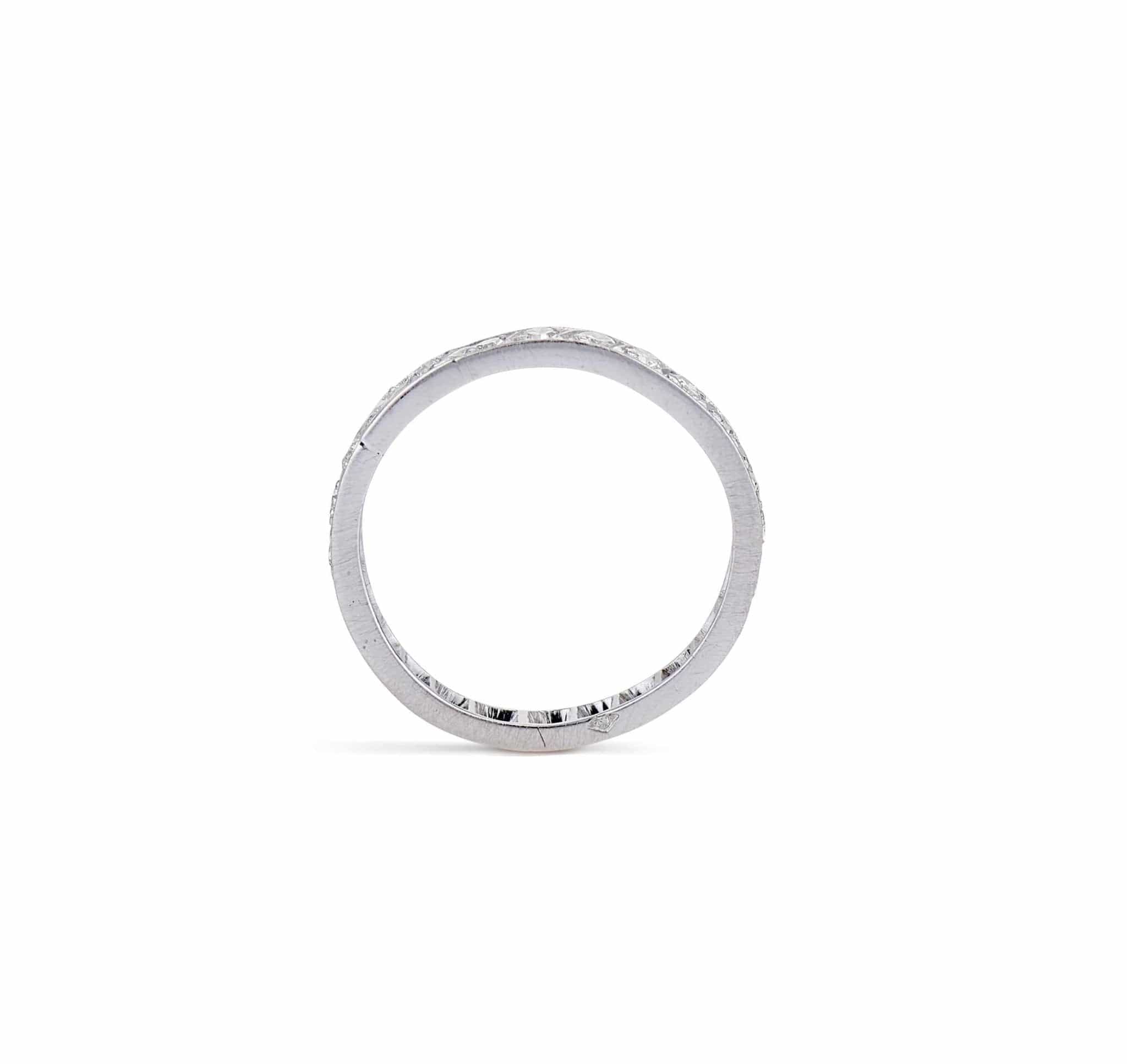 Art Deco .60 Carat Single Cut Diamond French Band - Image 3