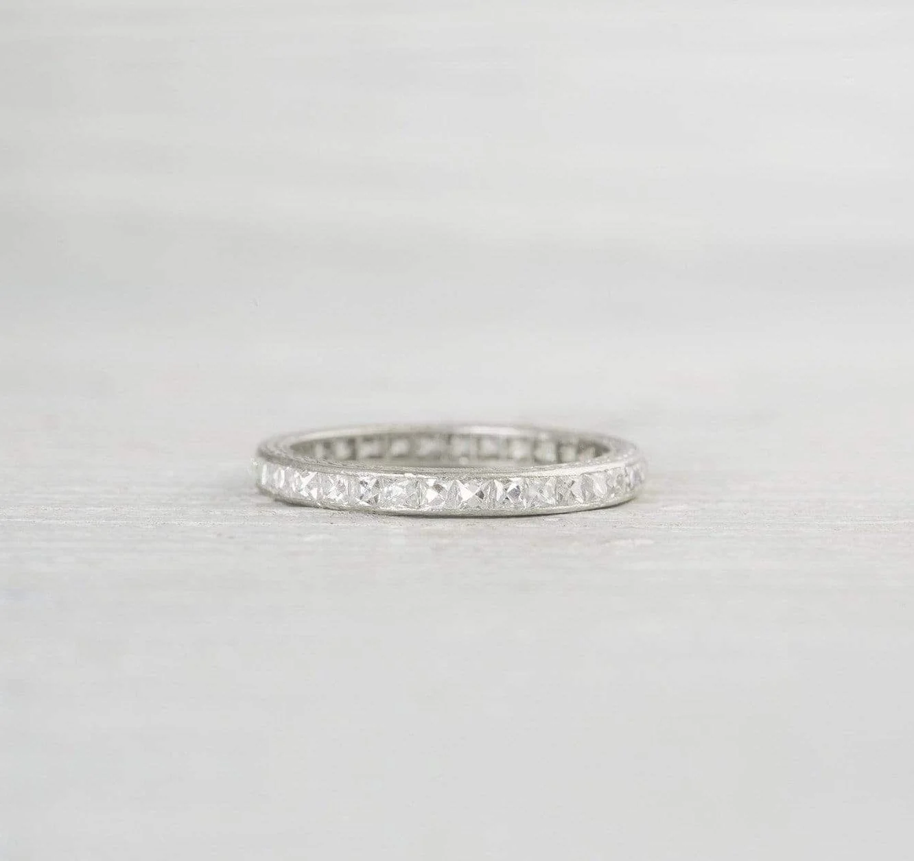 French Cut Diamond Art Deco Wedding Band - Image 2