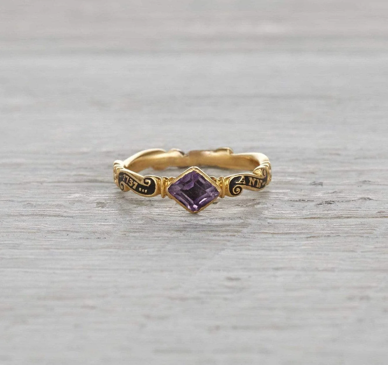 Georgian Amethyst Mourning Ring - Image 2