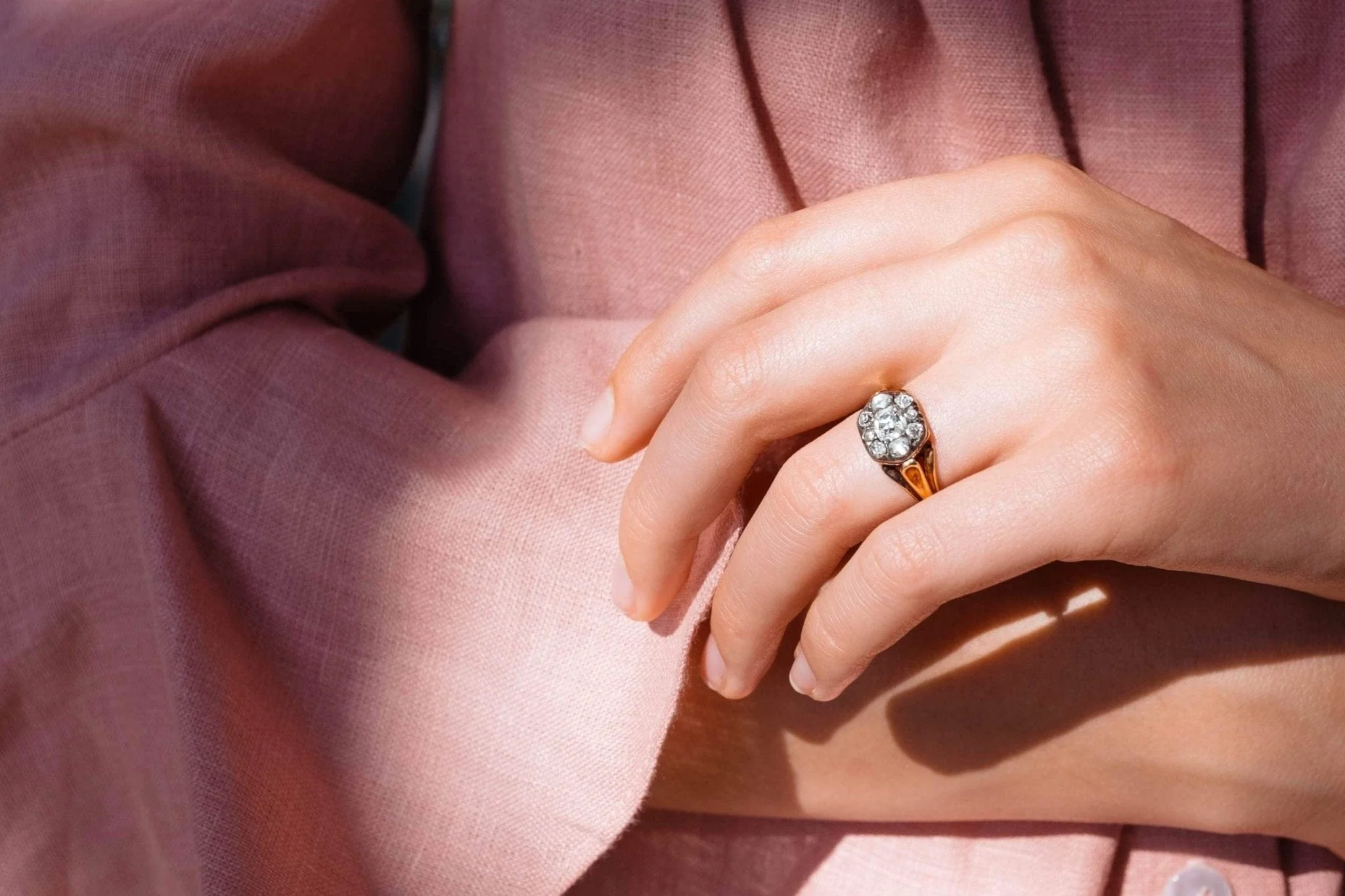 GEORGIAN DIAMOND CLUSTER RING - Image 5
