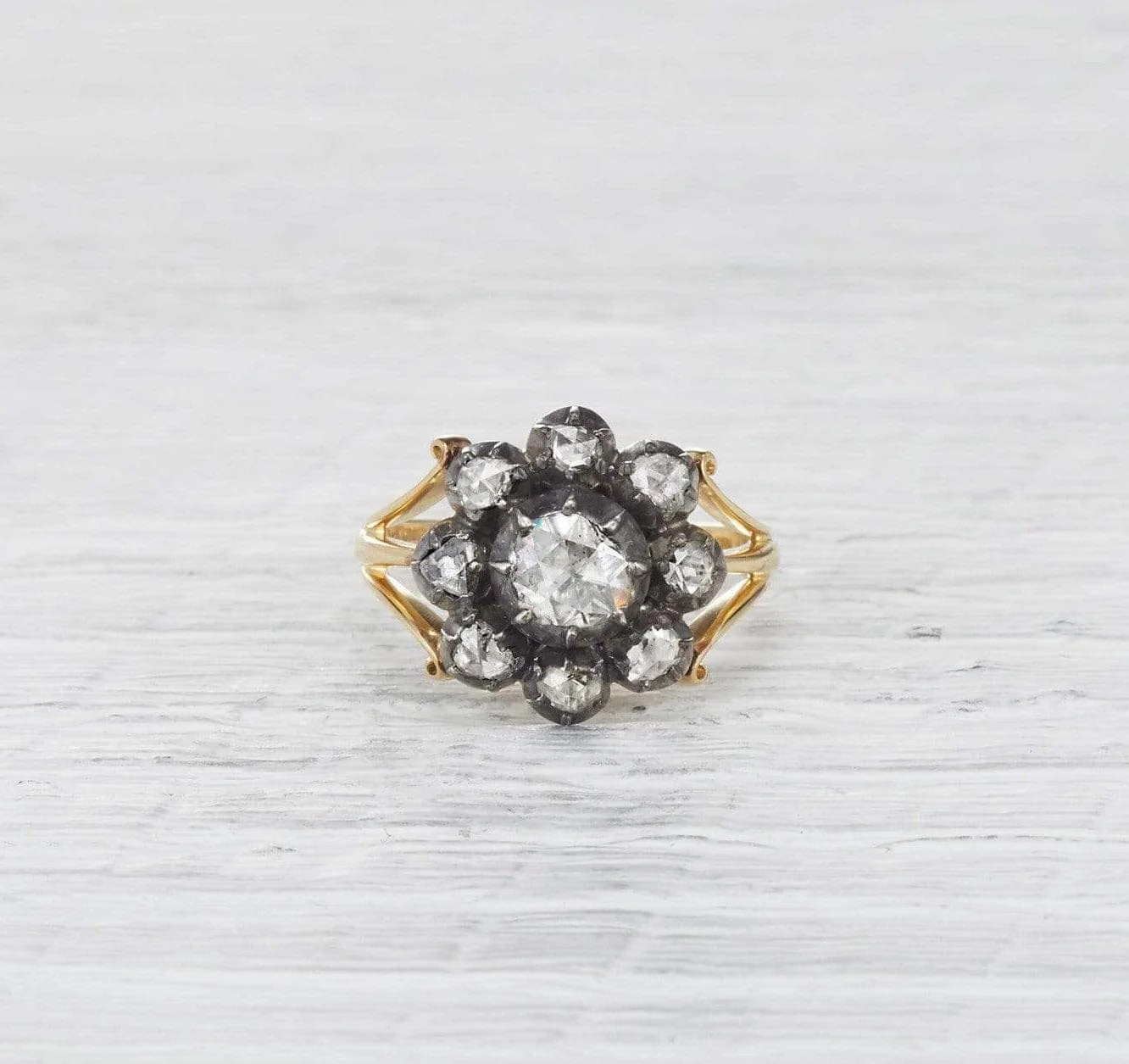 Georgian Diamond Cluster Ring - Image 2