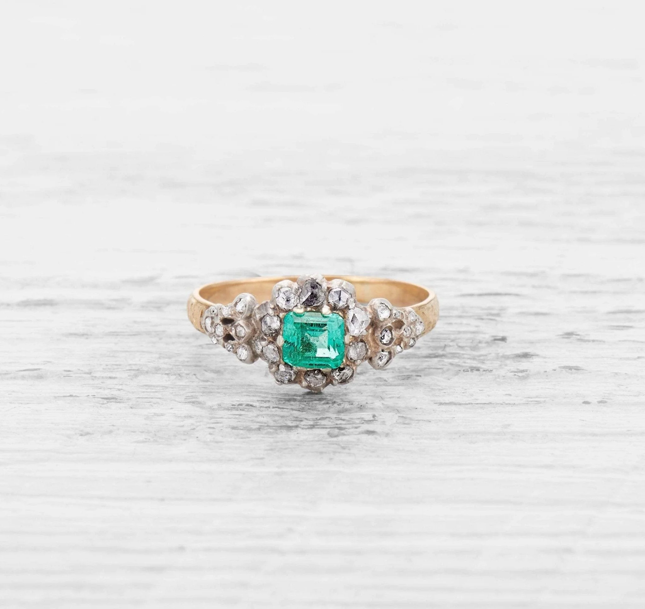 GEORGIAN EMERALD ENGAGEMENT RING - Image 2