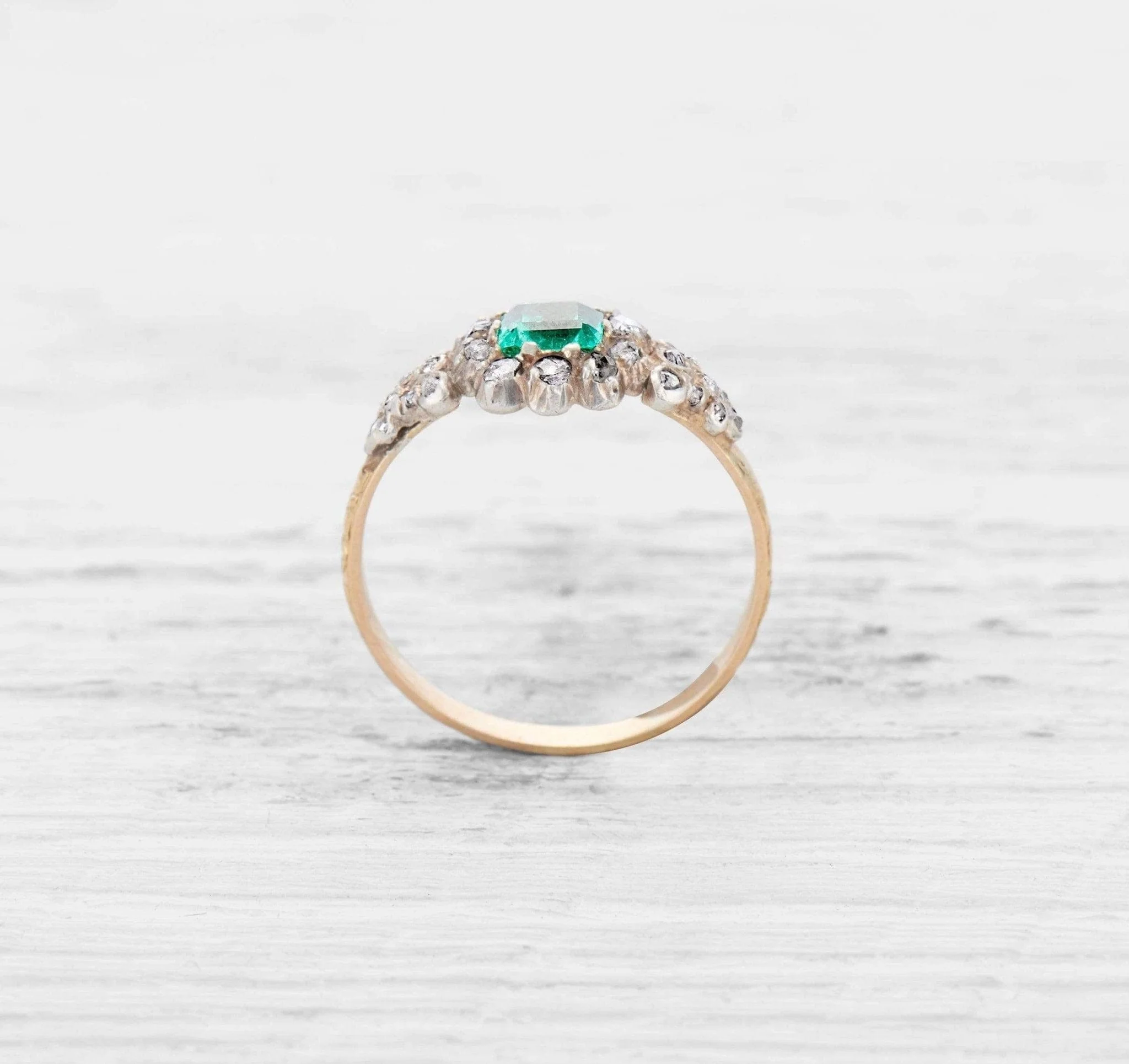 GEORGIAN EMERALD ENGAGEMENT RING - Image 3