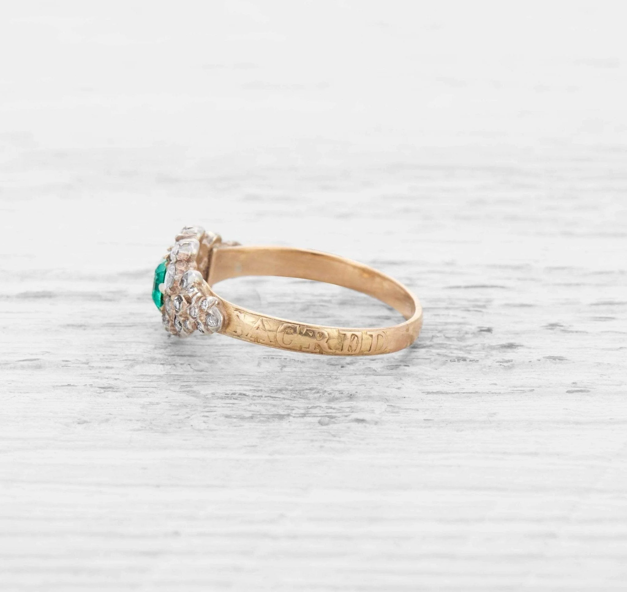 GEORGIAN EMERALD ENGAGEMENT RING - Image 4