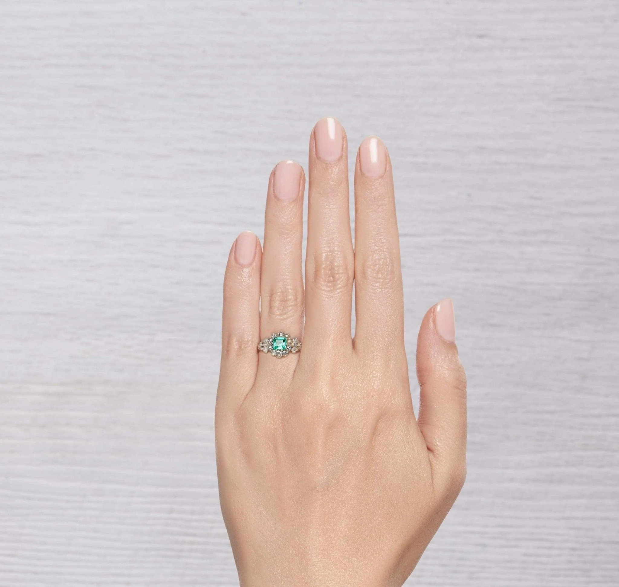 GEORGIAN EMERALD ENGAGEMENT RING - Image 5