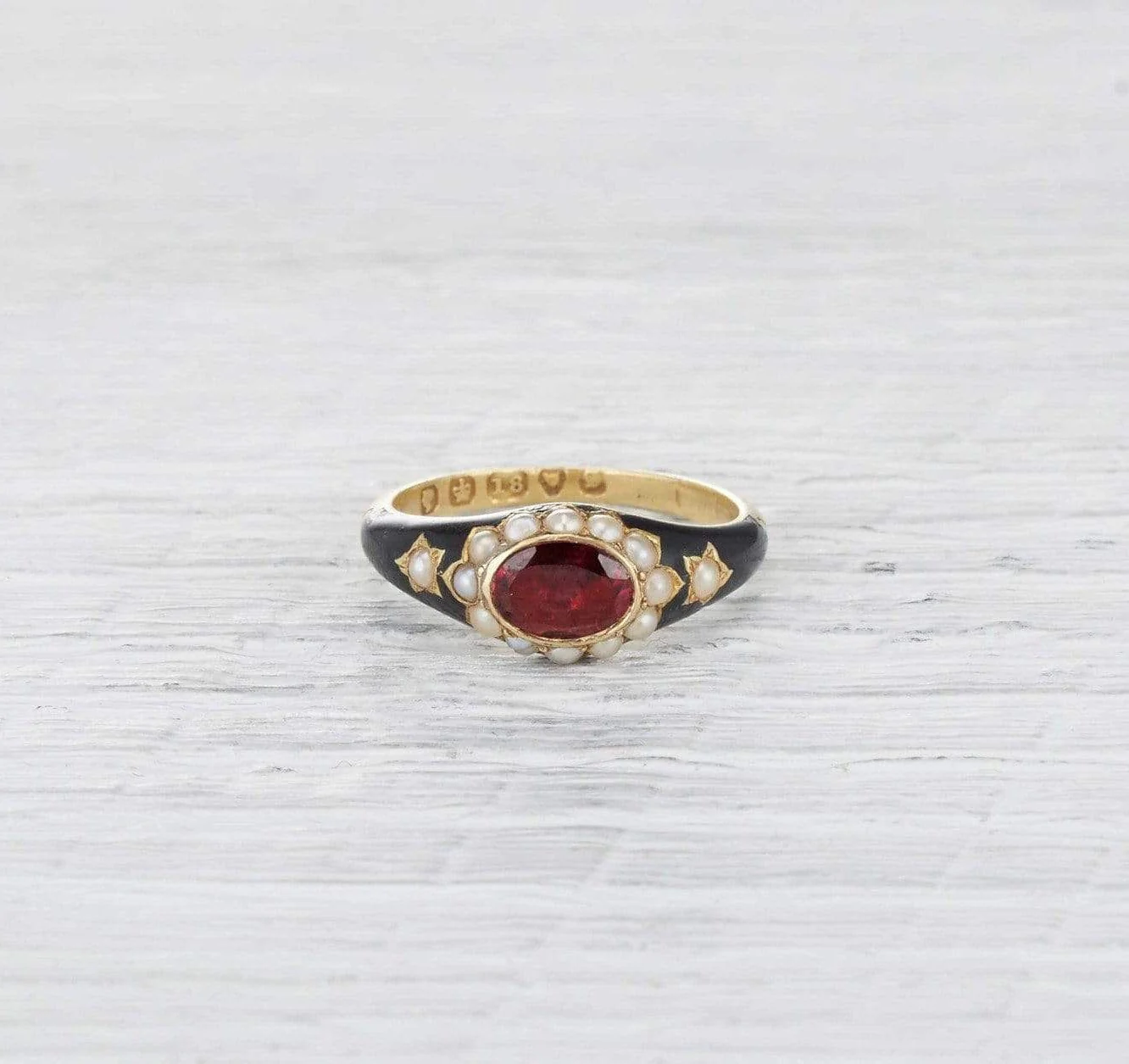 Georgian Enamel Mourning Ring - Image 2