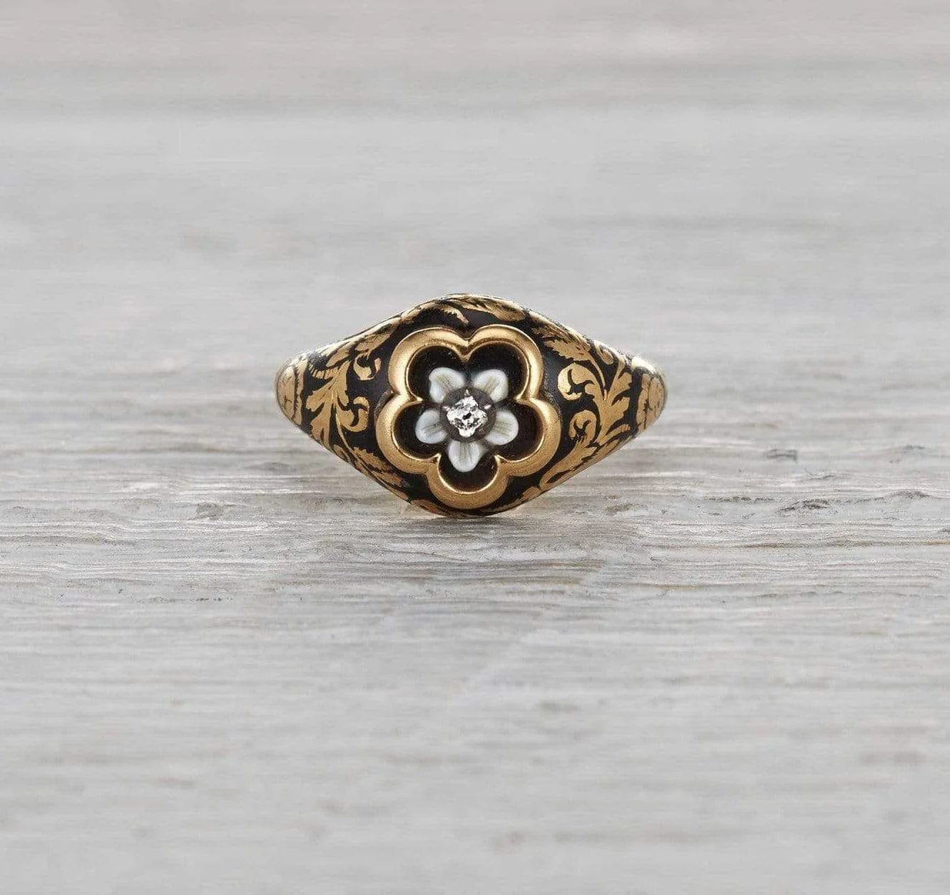 Georgian Enamel Mourning Ring - Image 2