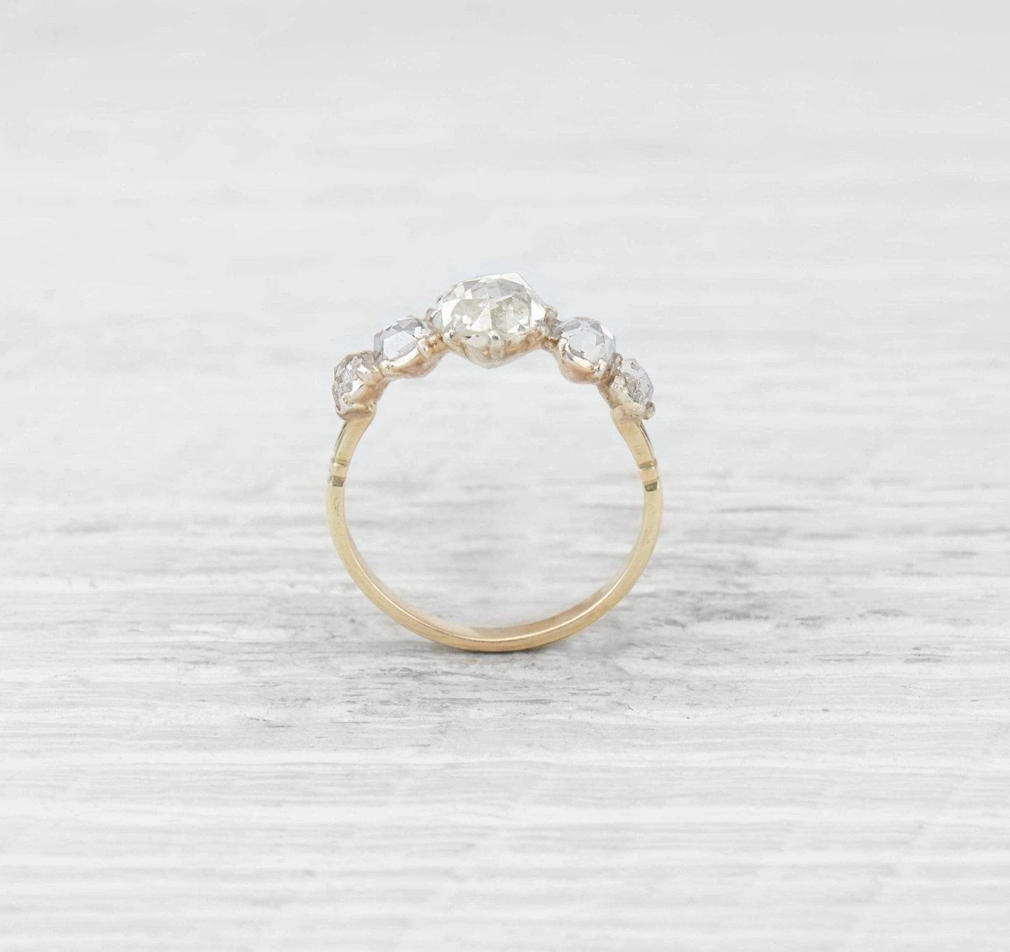 GEORGIAN FIVE STONE DIAMOND RING - Image 4