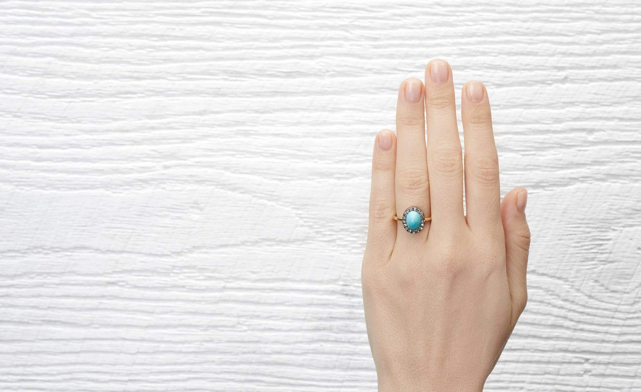 Georgian Turquoise Cluster Ring - Image 5