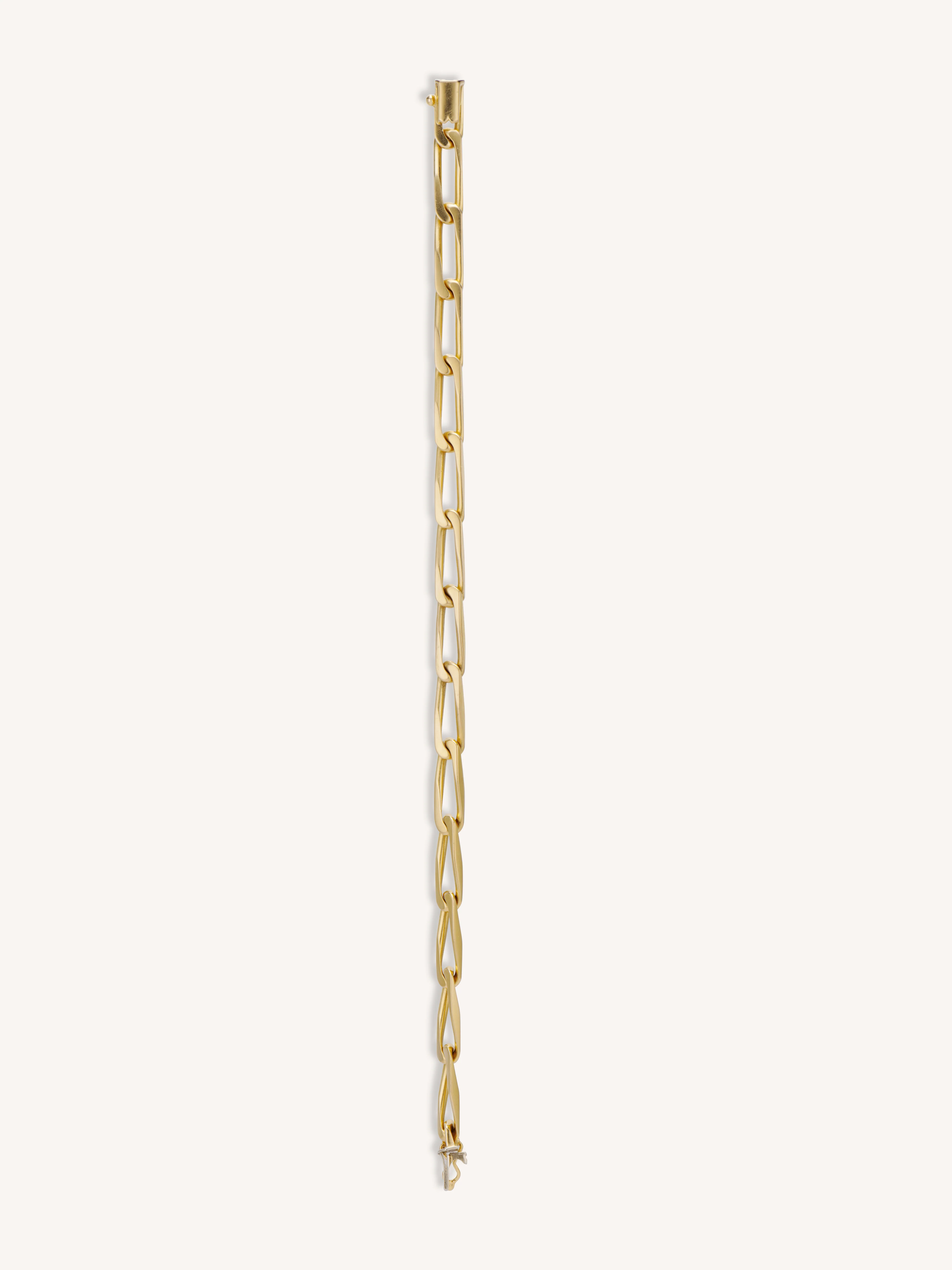 Gold Paperclip Link Vintage Chain-Link Bracelet, France - Image 4