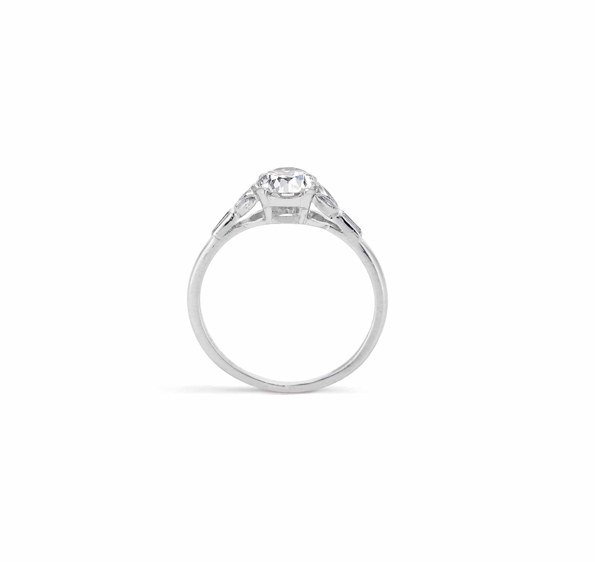 J.E. Caldwell & Co. Art Deco 1.08 Carat Old European Diamond Ring - Image 5