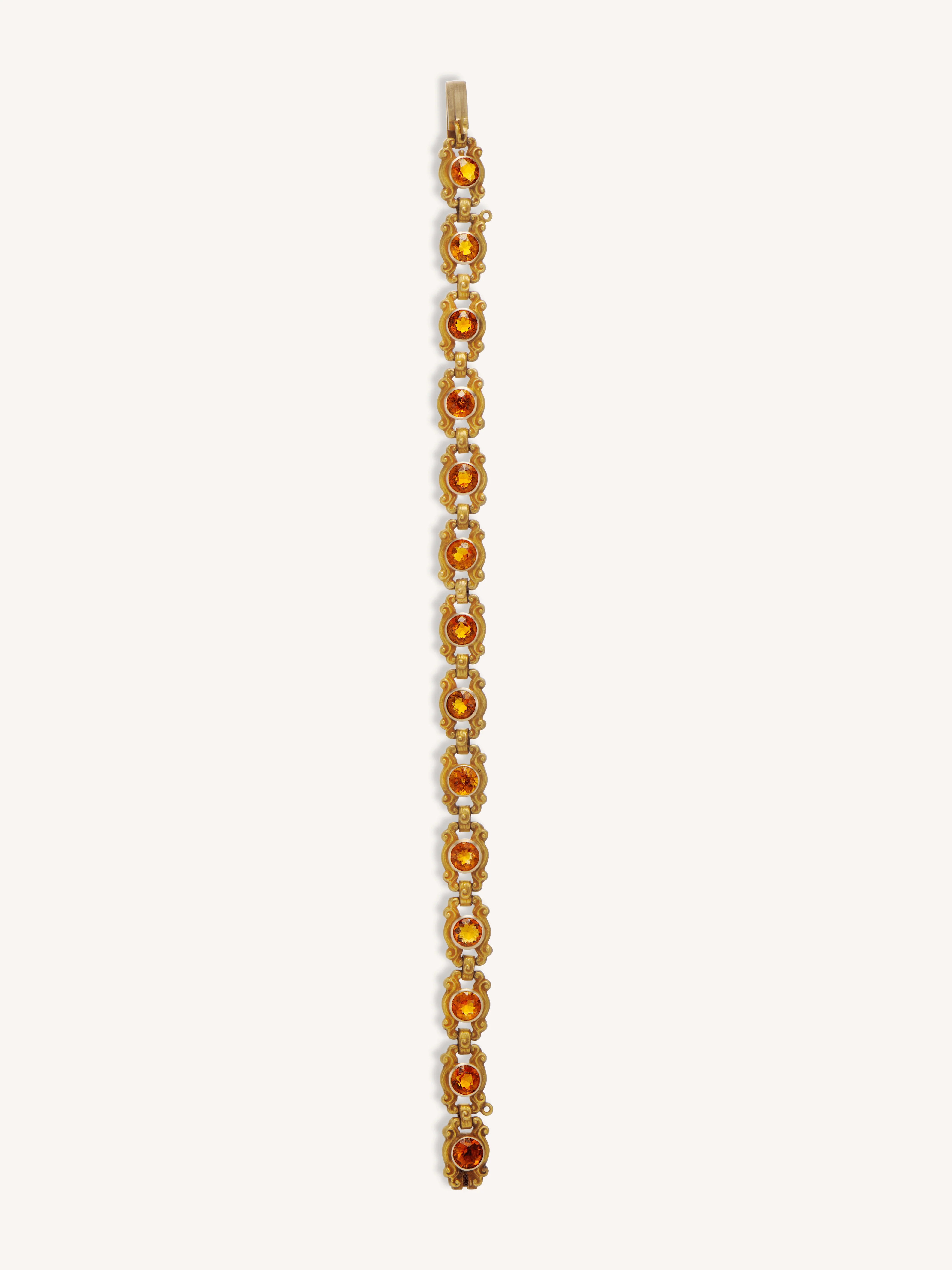 Krementz Antique Edwardian Citrine & Gold Link Bracelet, America - Image 4