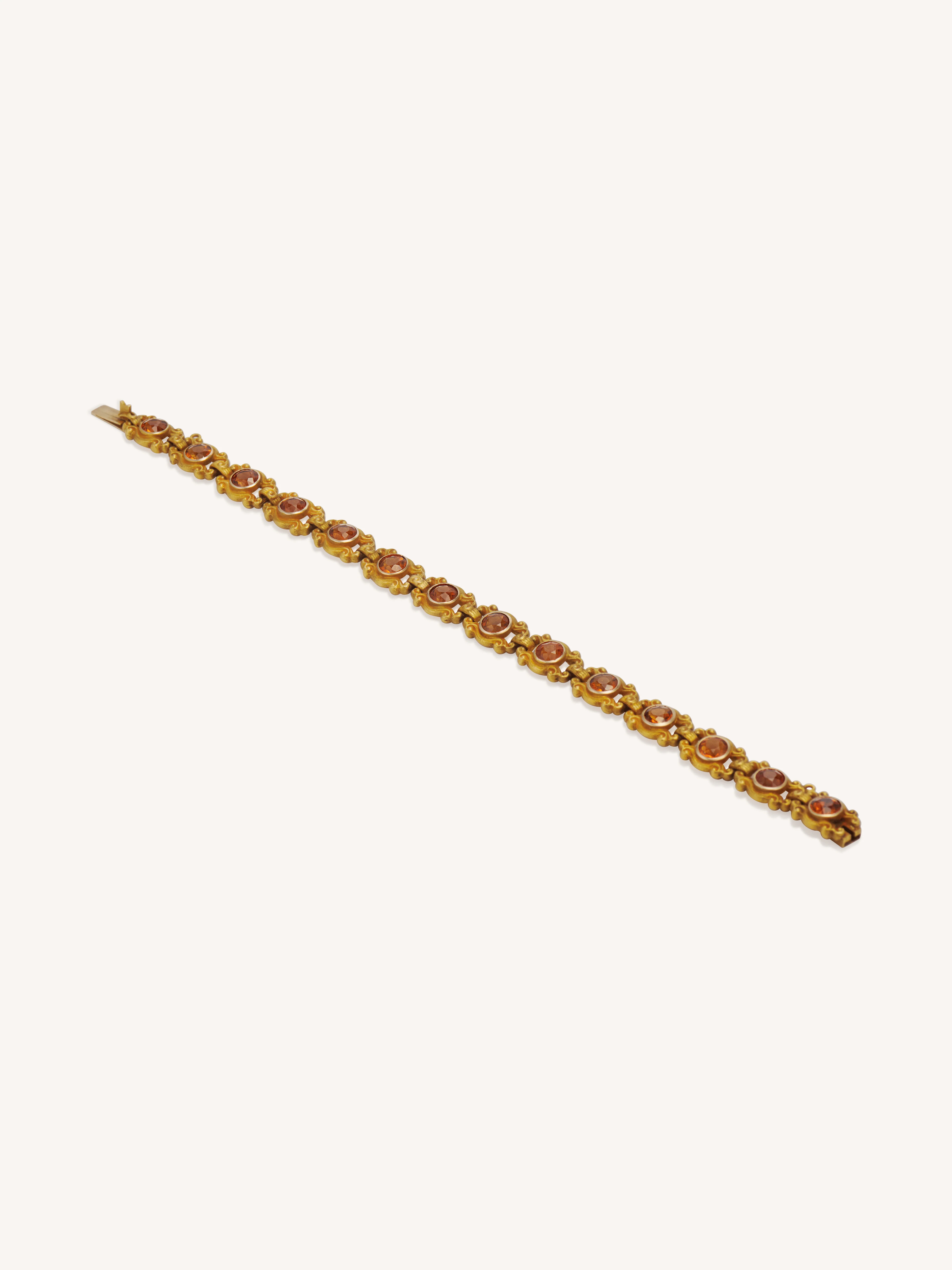 Krementz Antique Edwardian Citrine & Gold Link Bracelet, America - Image 5