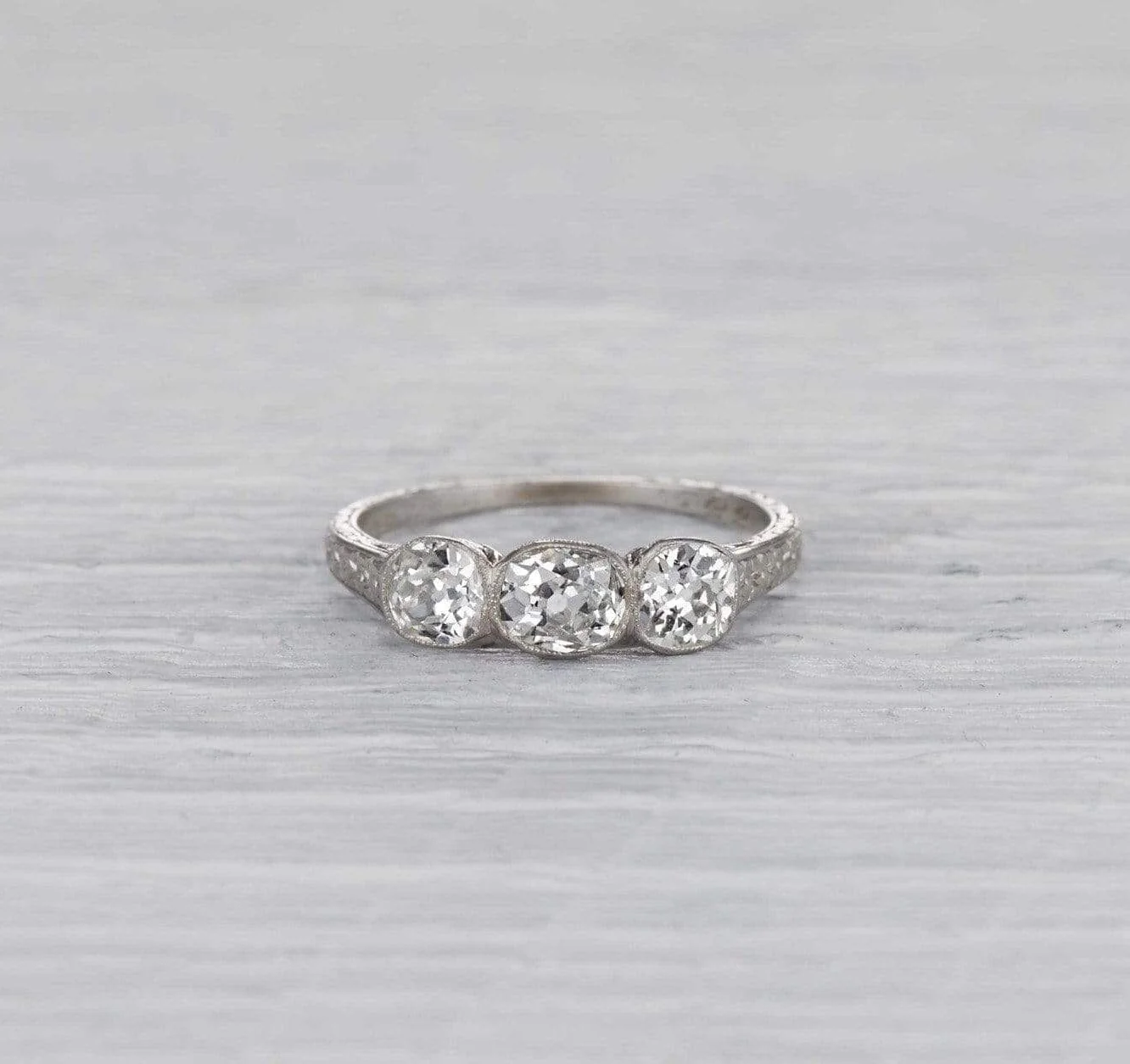 Late Edwardian Three Stone Engagement Ring - Image 2