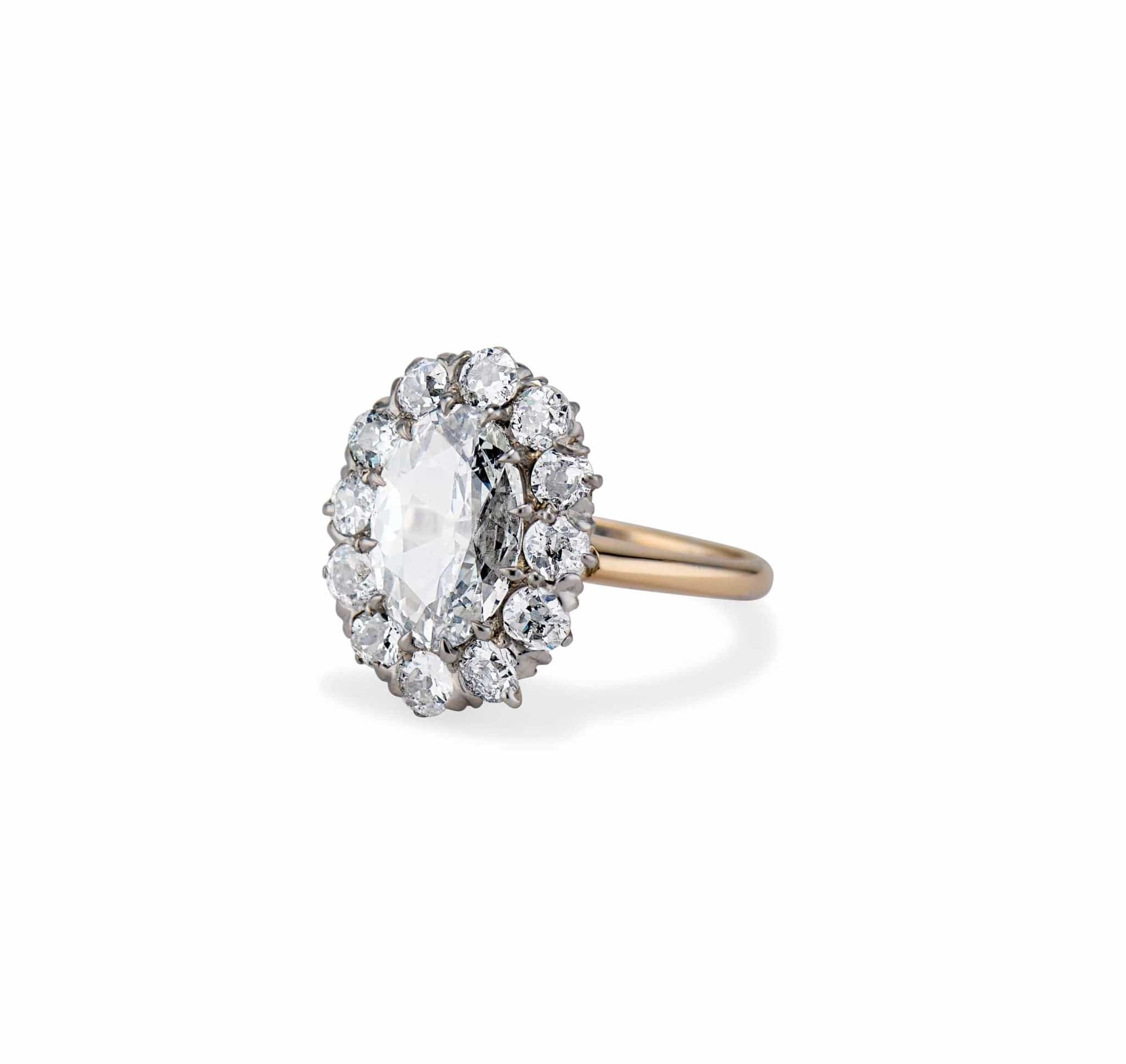 Late Victorian 1.53 Oval Cut Diamond Engagement Ring - Image 2