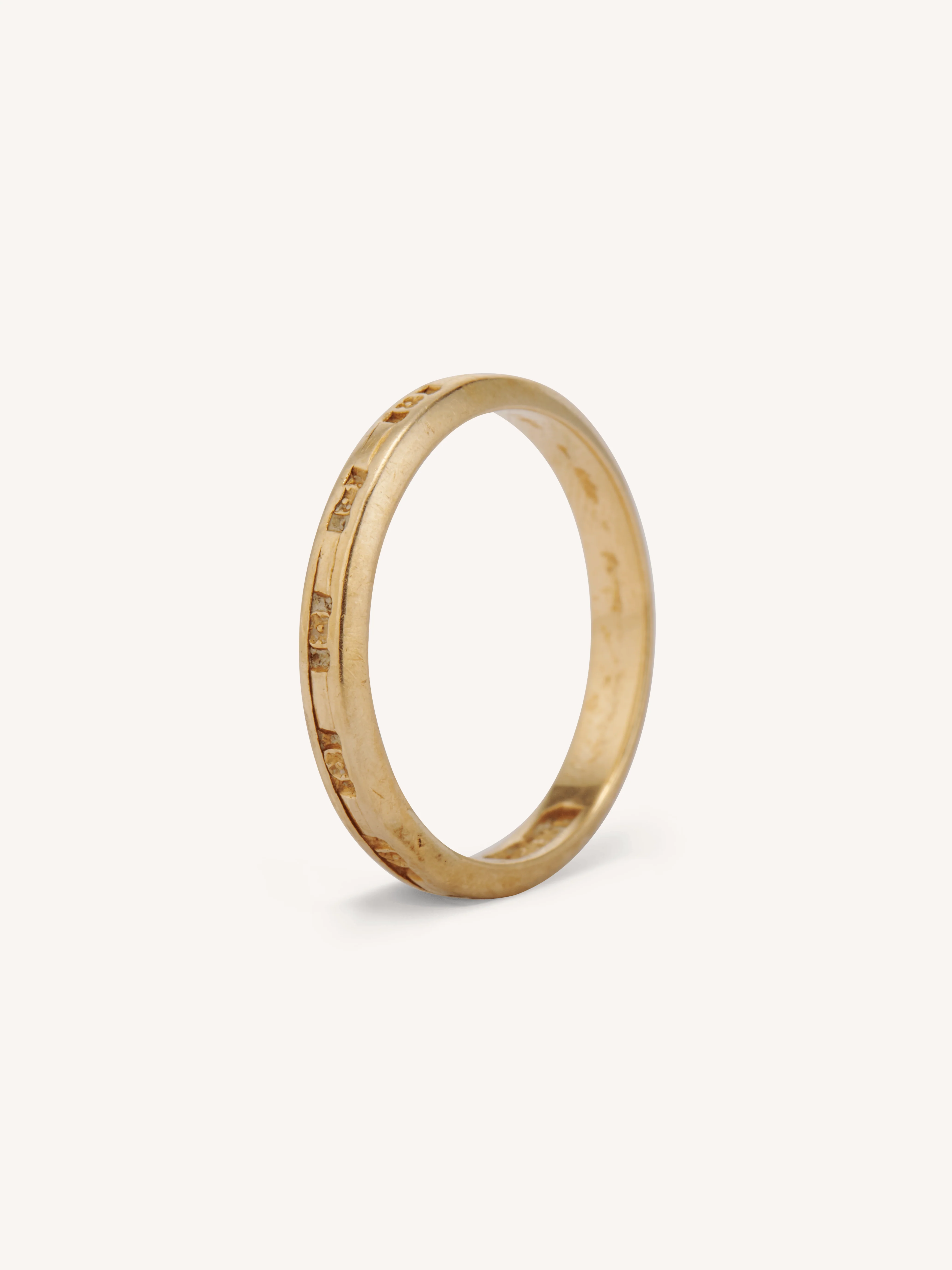 Late Victorian 18k Yellow Gold Antique Engraved Band, Netherlands - Size 5.5 - Image 3