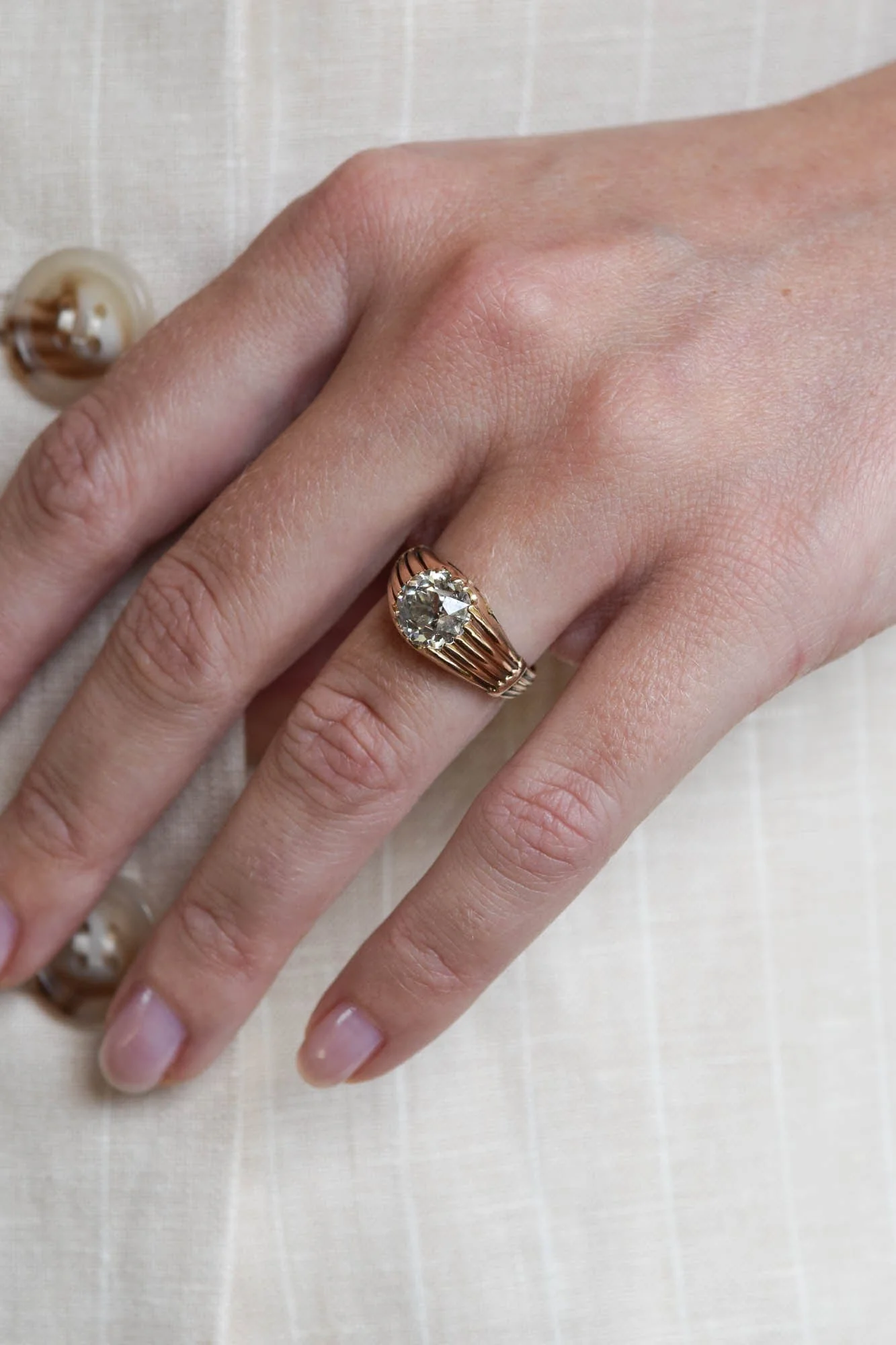 Late Victorian 2.42 Carat Old European Cut Diamond Bold Antique Engagement Ring - Image 6