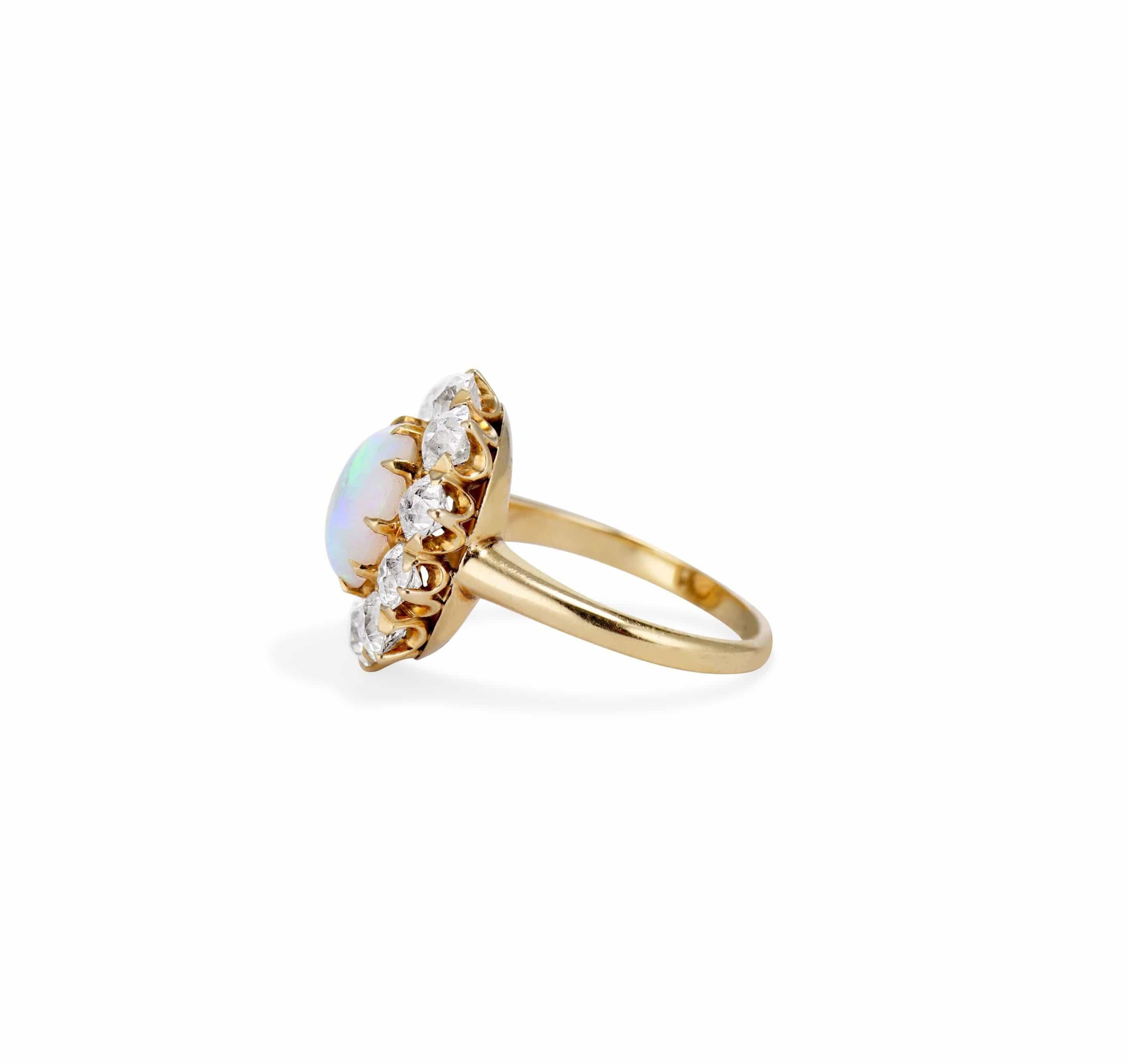 Late Victorian Opal & Diamond Cluster - Image 3