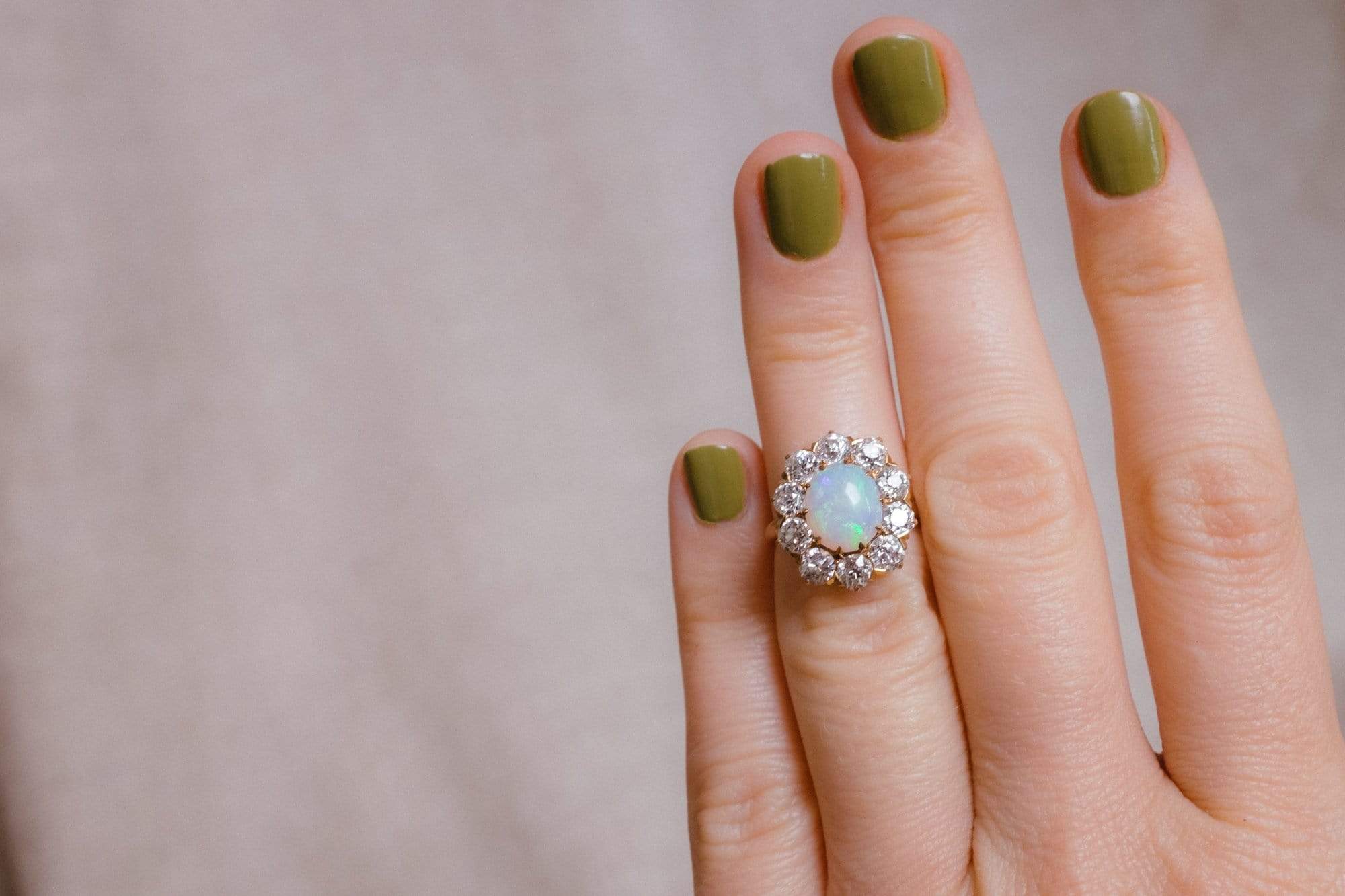 Late Victorian Opal & Diamond Cluster - Image 5