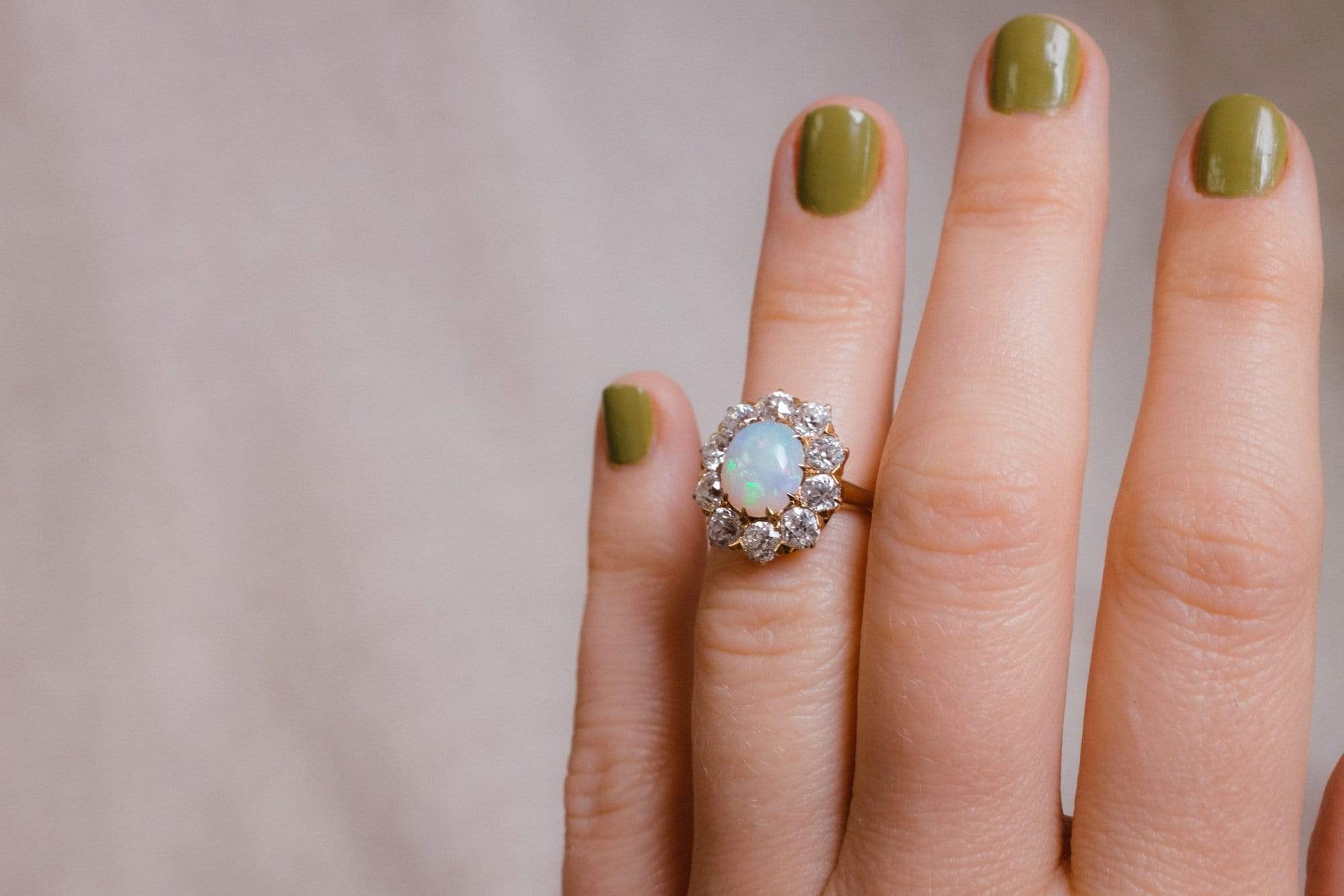 Late Victorian Opal & Diamond Cluster - Image 6