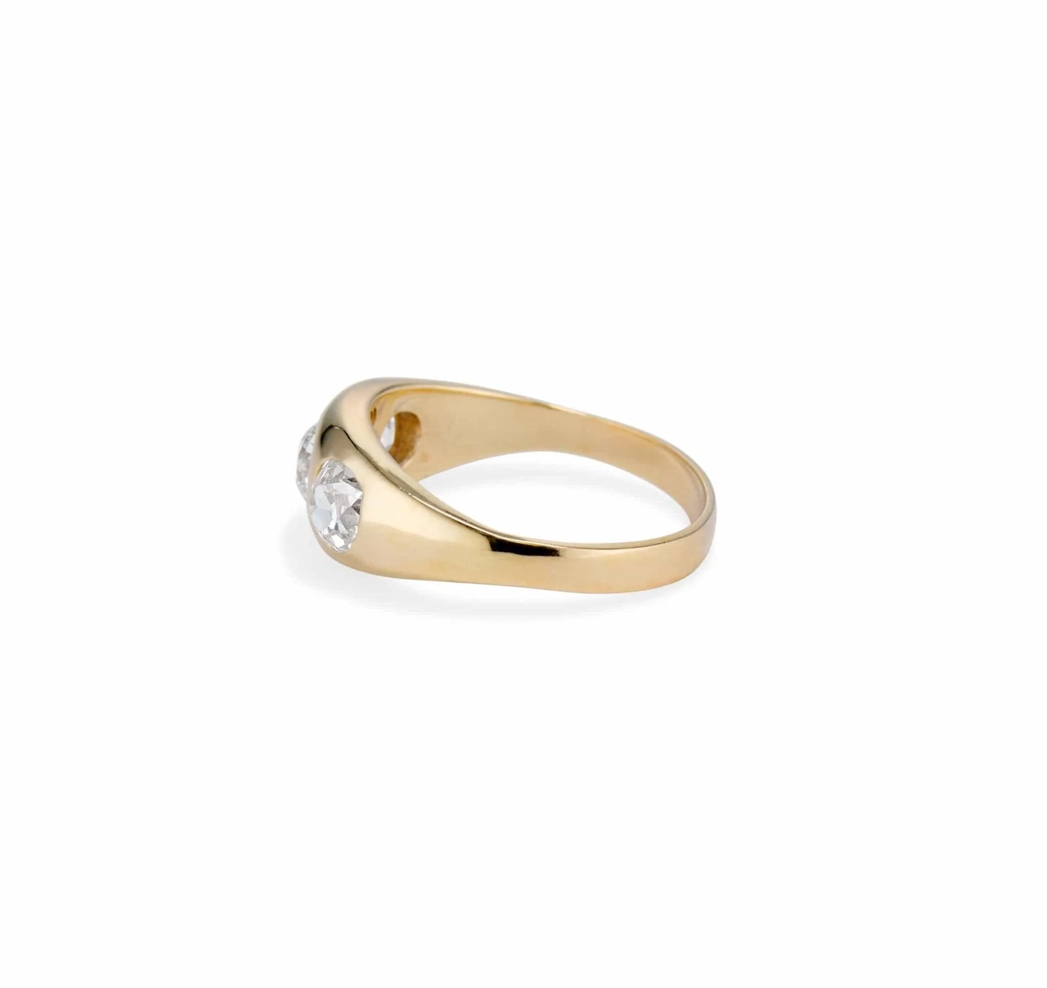 Late Victorian 1.76 Carat Old European-Cut Three-Stone Ring - Image 3