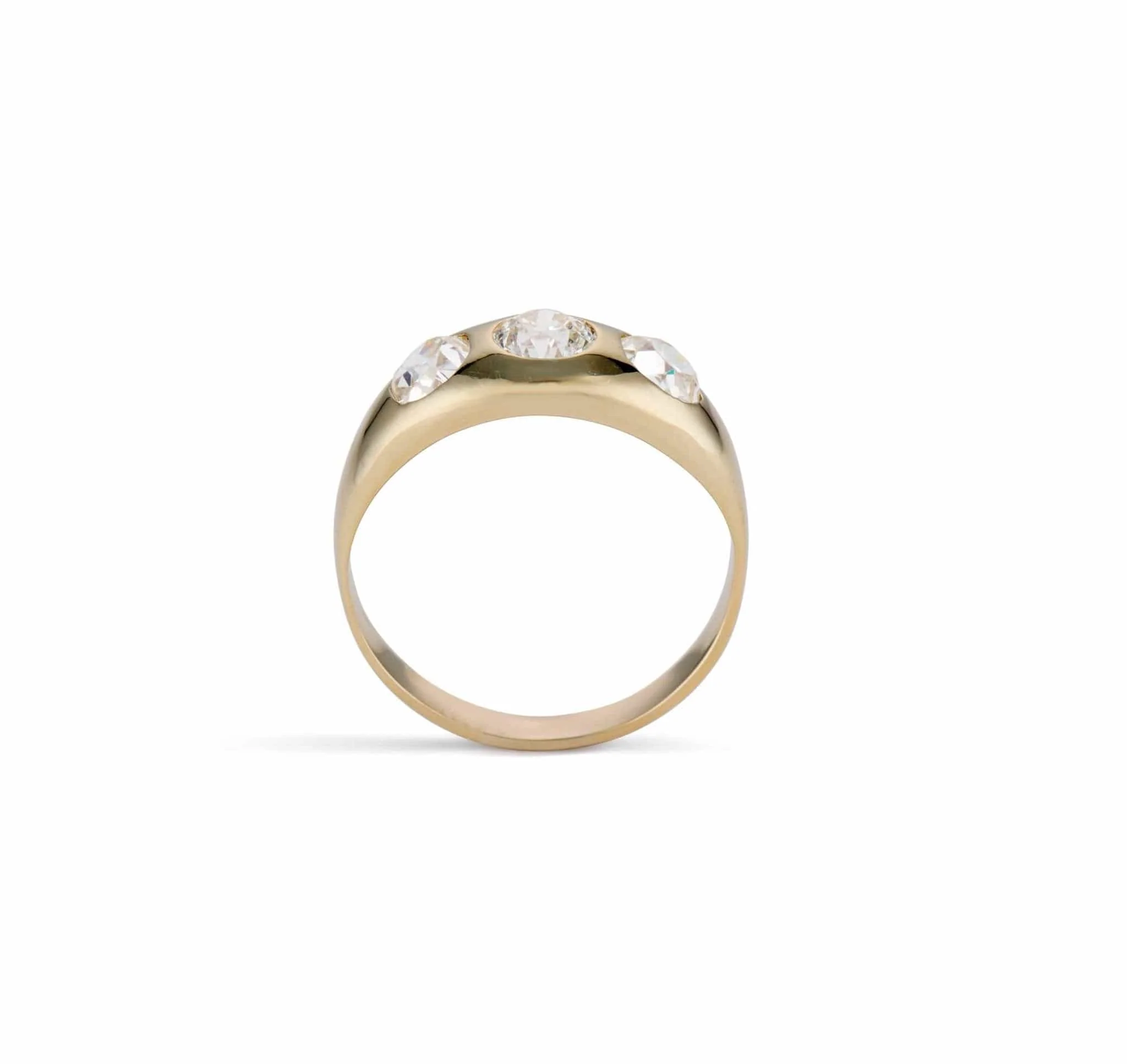 Late Victorian 1.76 Carat Old European-Cut Three-Stone Ring - Image 4