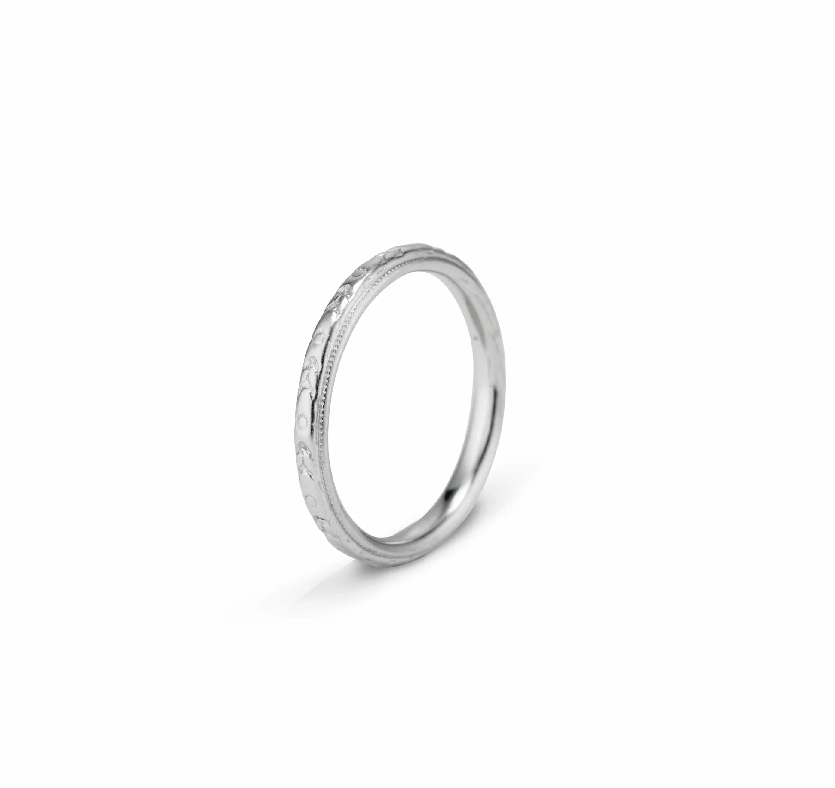 Lohengrin Mid-Century Blossom White Gold Wedding Band, America - Image 3