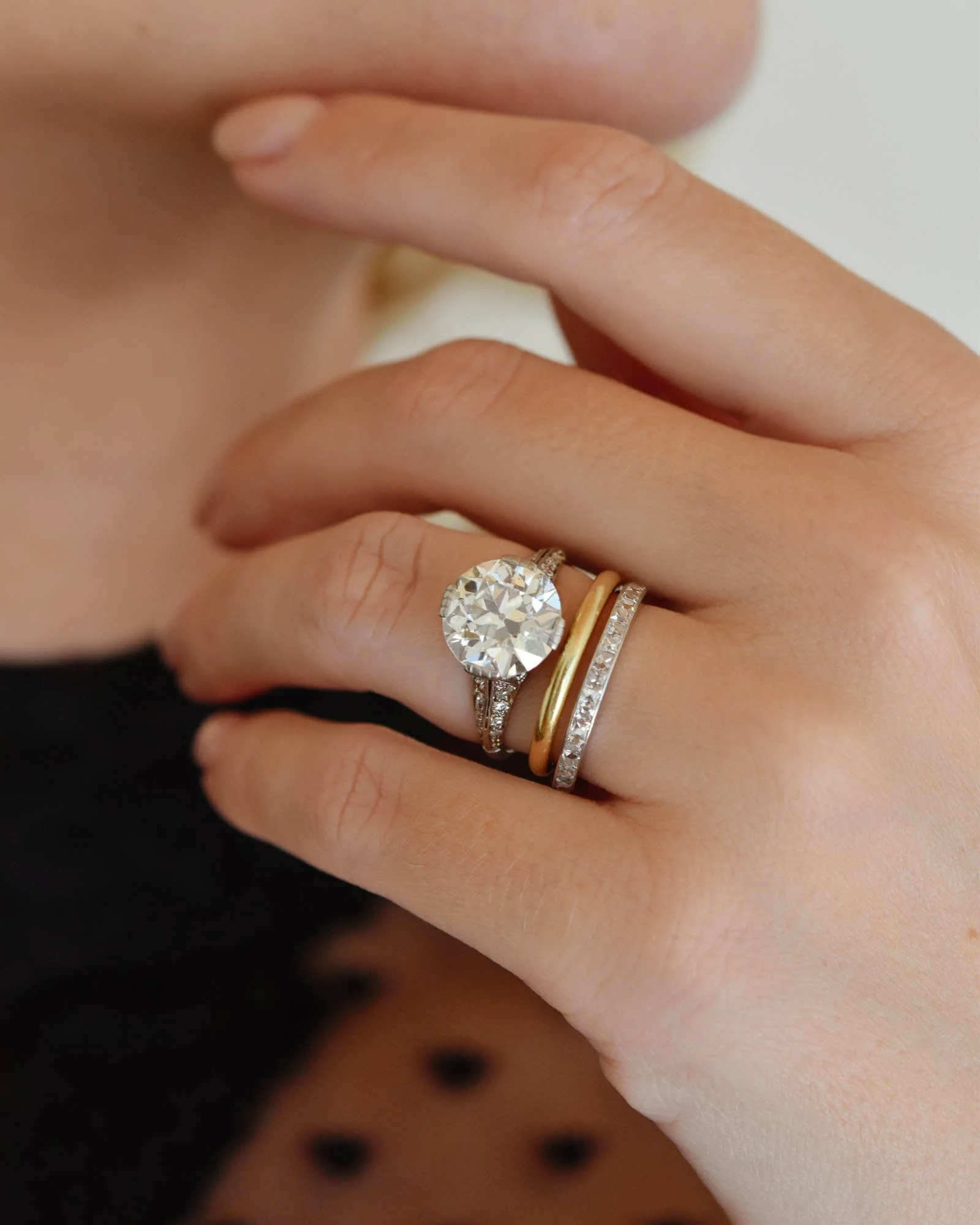 Art Deco Marcus & Co. 4.94 Carat Transitional Cut Diamond Engagement Ring - Image 7