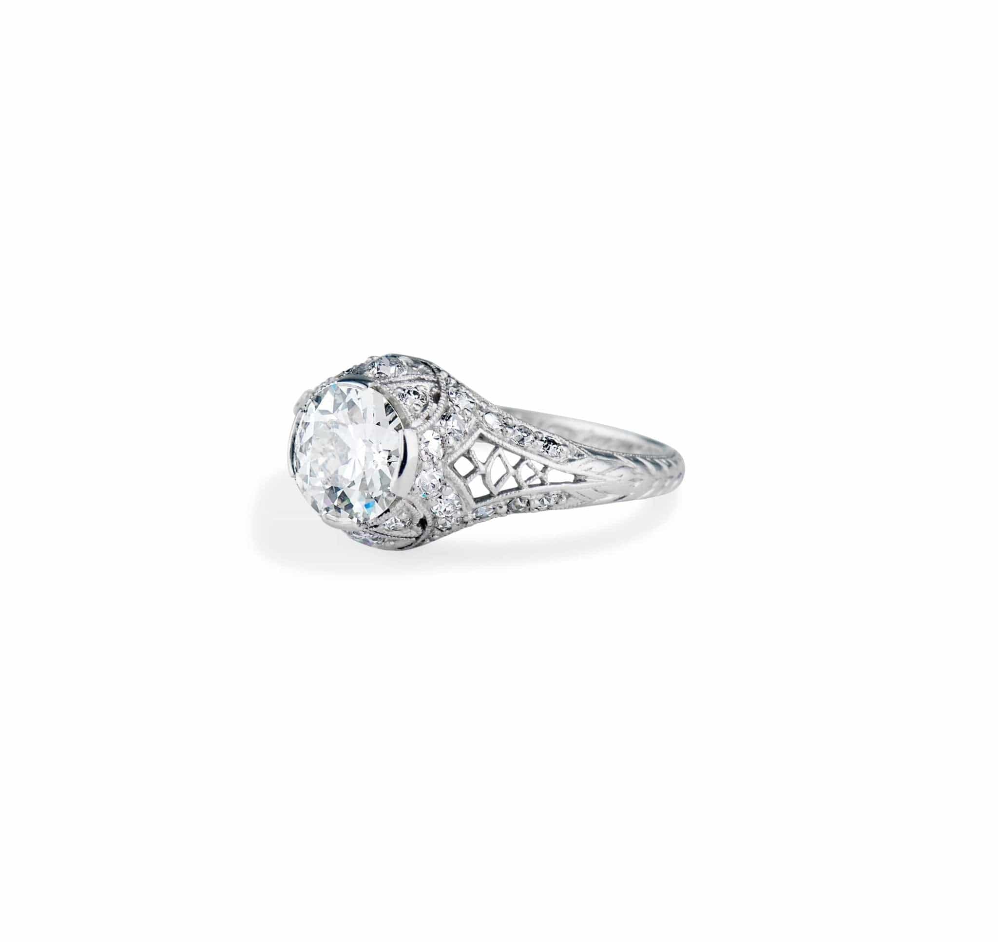 Edwardian Marcus & Co. 1.12 Carat Old European Cut Diamond Ring - Image 2
