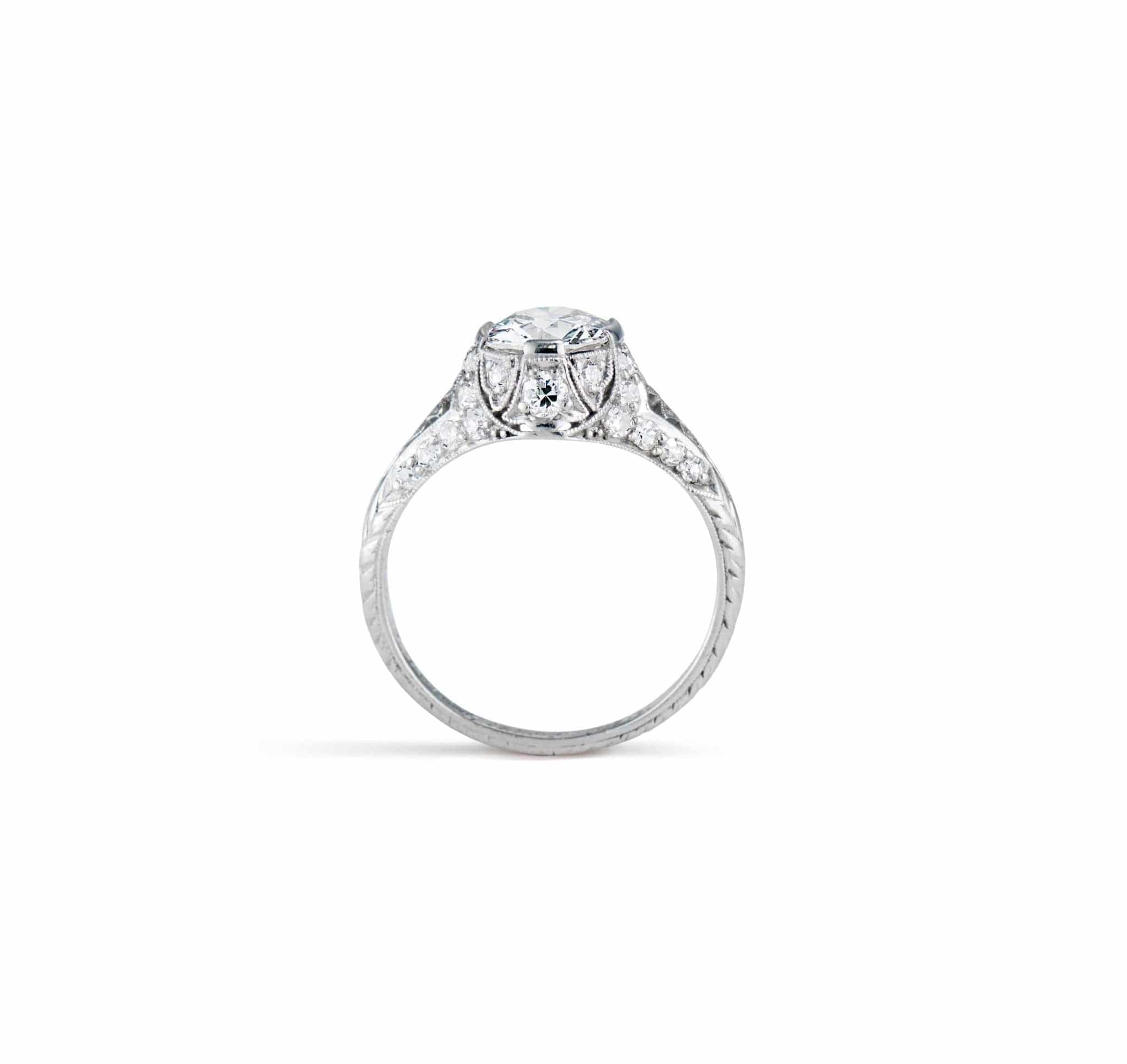 Edwardian Marcus & Co. 1.12 Carat Old European Cut Diamond Ring - Image 4