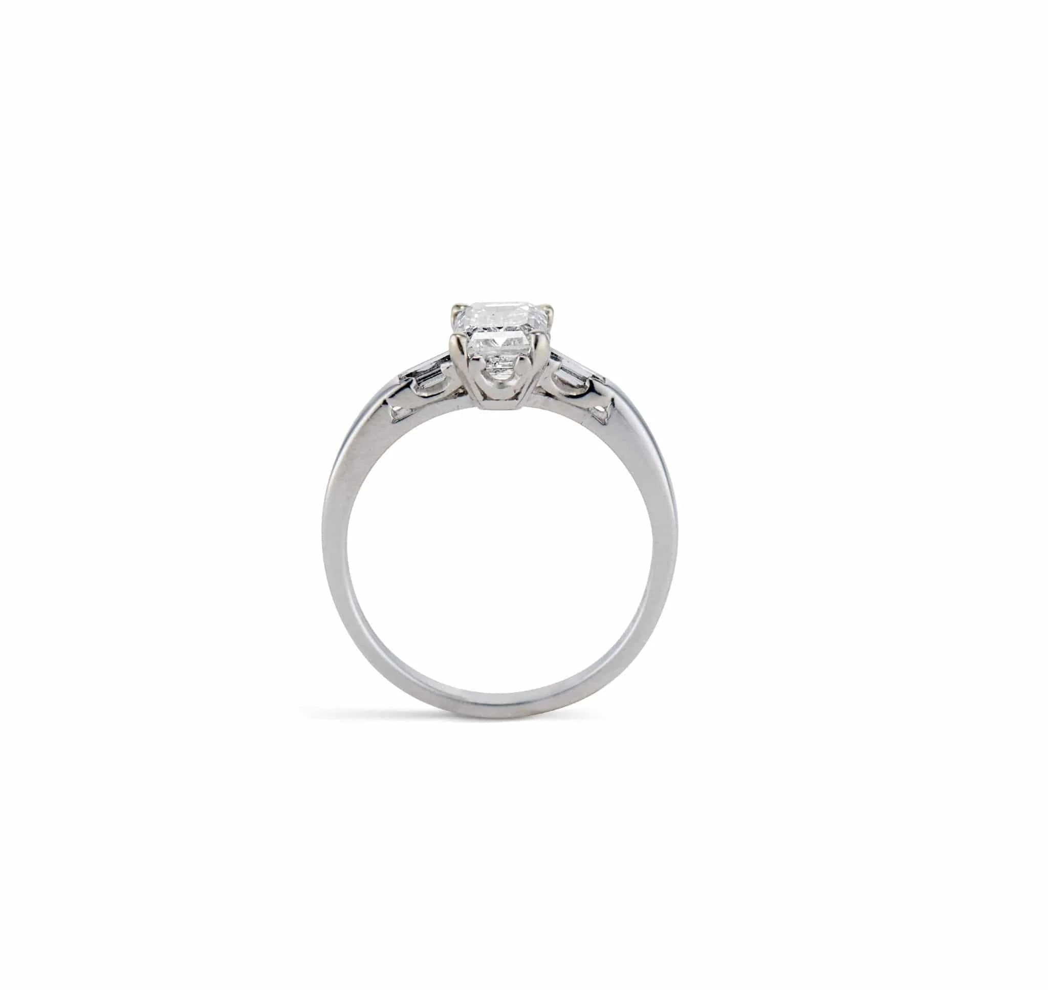 Mid-Century 1.00 Emerald-Cut Diamond Engagement Ring - Image 4