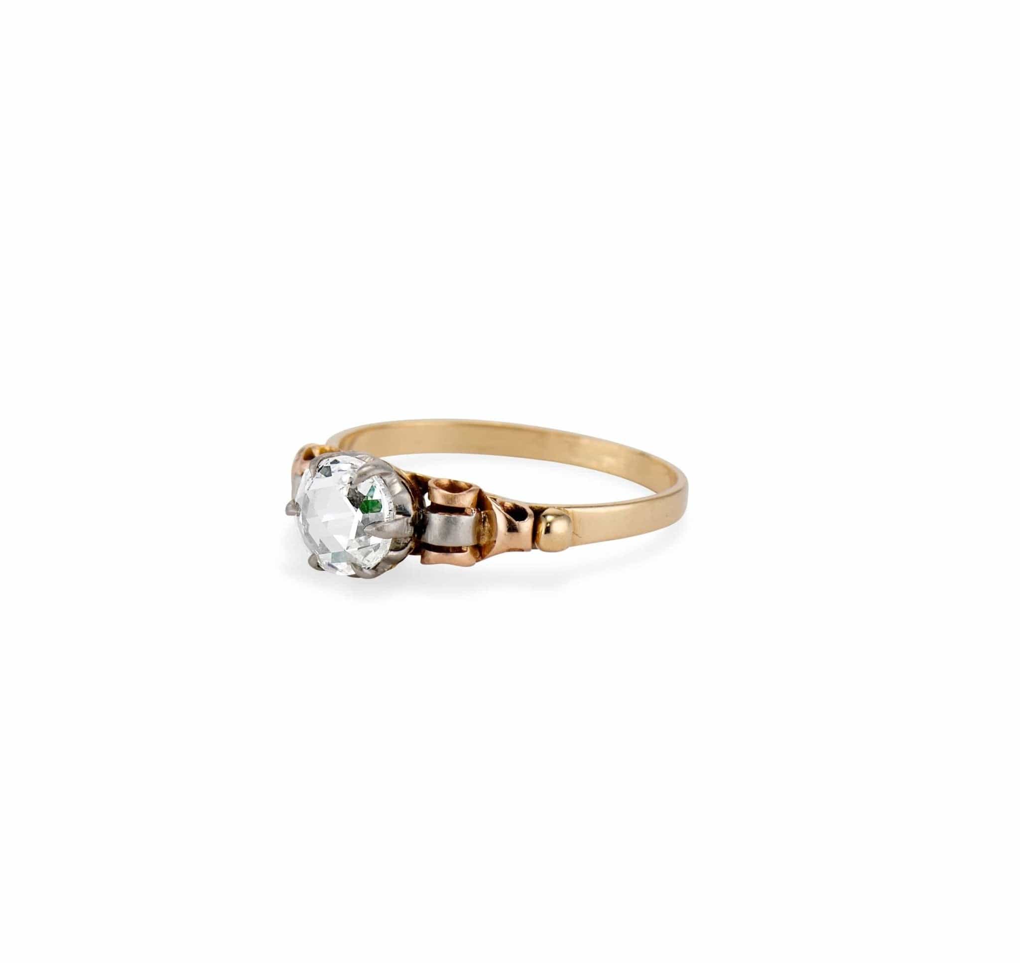 Mid-Century 1.01 Carat Rose-Cut Diamond Engagement Ring - Image 2
