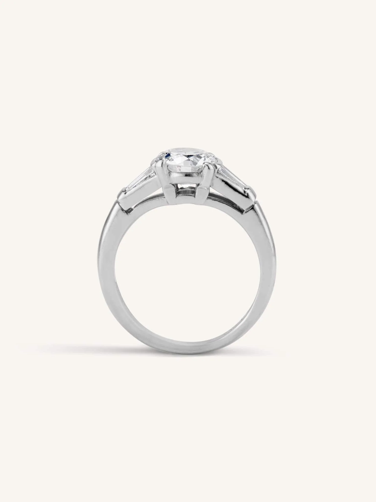 Tiffany & Co. Midcentury 1.02 Carat Transitional Cut Vintage Diamond Ring - Image 3