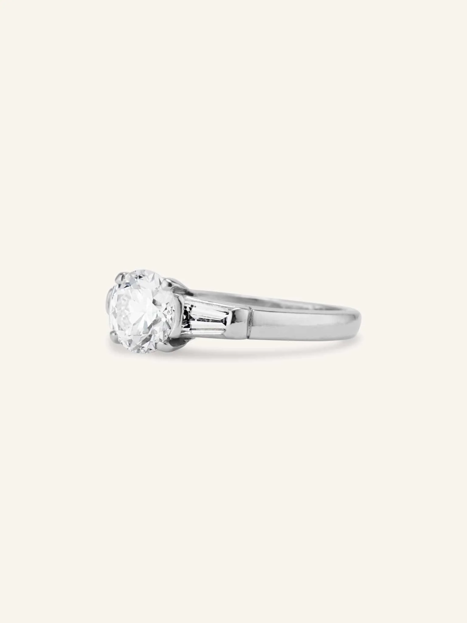Tiffany & Co. Midcentury 1.02 Carat Transitional Cut Vintage Diamond Ring - Image 4