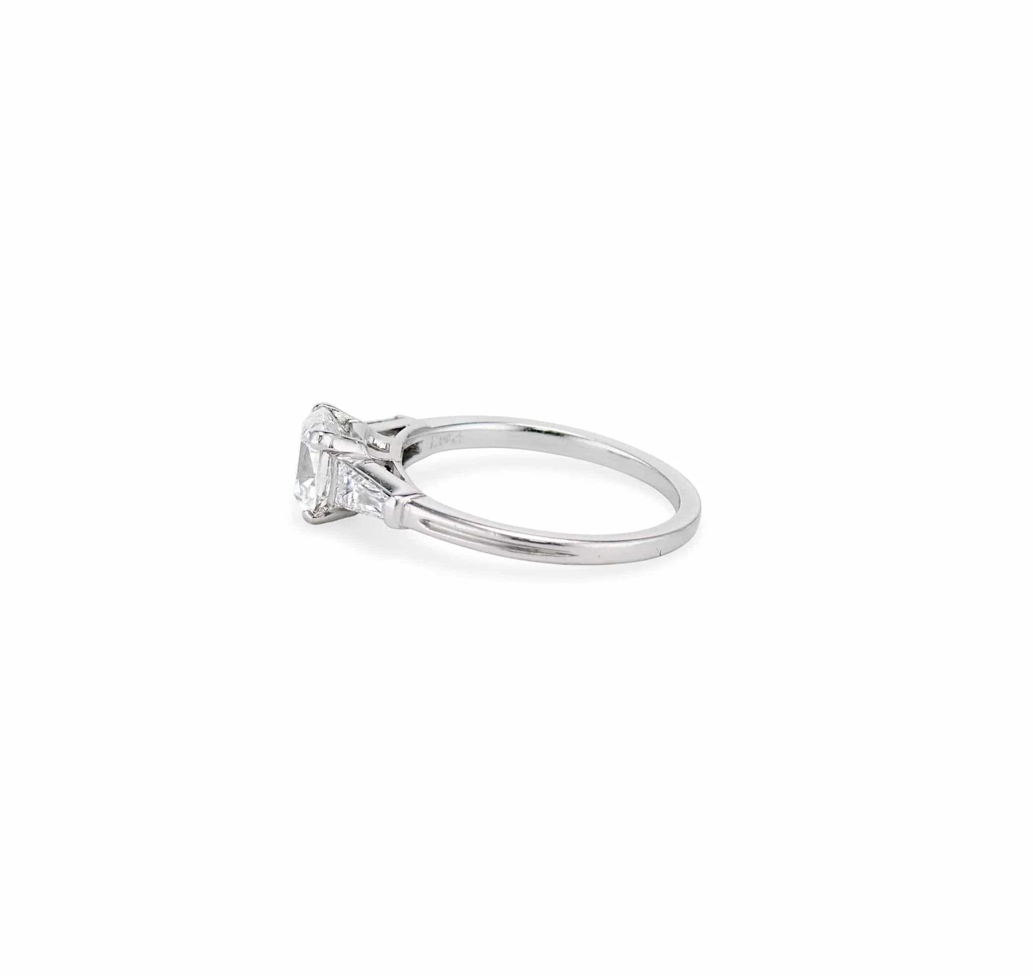 Mid Century 1.03 Carat Cushion Cut Diamond Solitaire Engagement Ring - Image 3