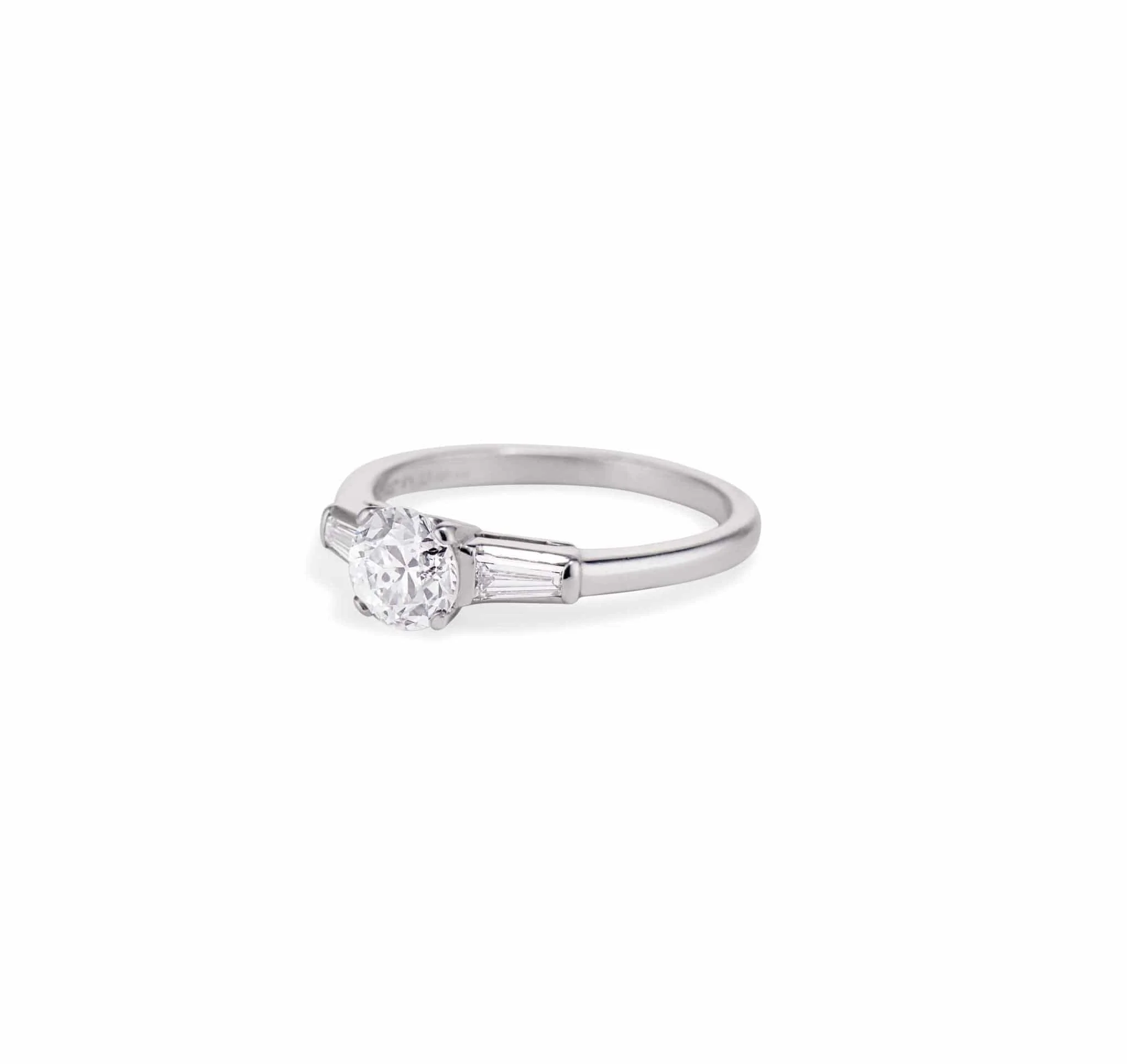 Mid-Century 1.05 Carat Transitional Cut Diamond Solitaire - Image 2