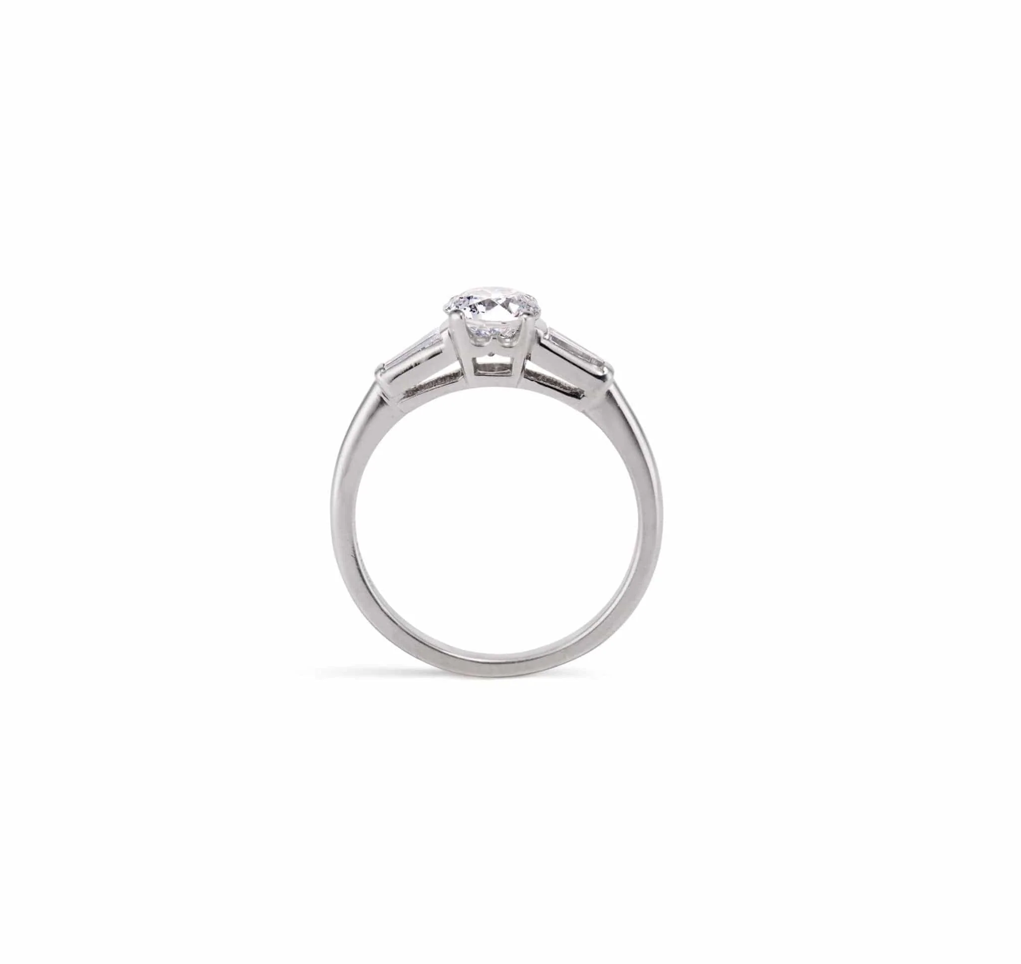 Mid-Century 1.05 Carat Transitional Cut Diamond Solitaire - Image 4