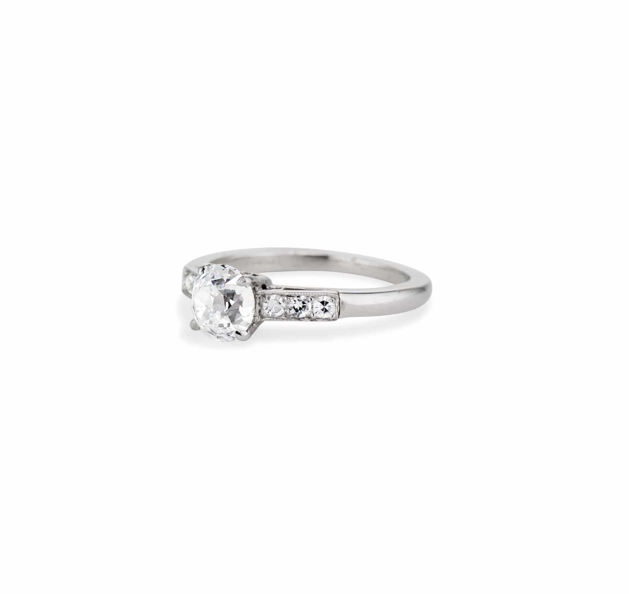 Mid-Century 1.13 Carat Old European Diamond Engagement Ring - Image 2