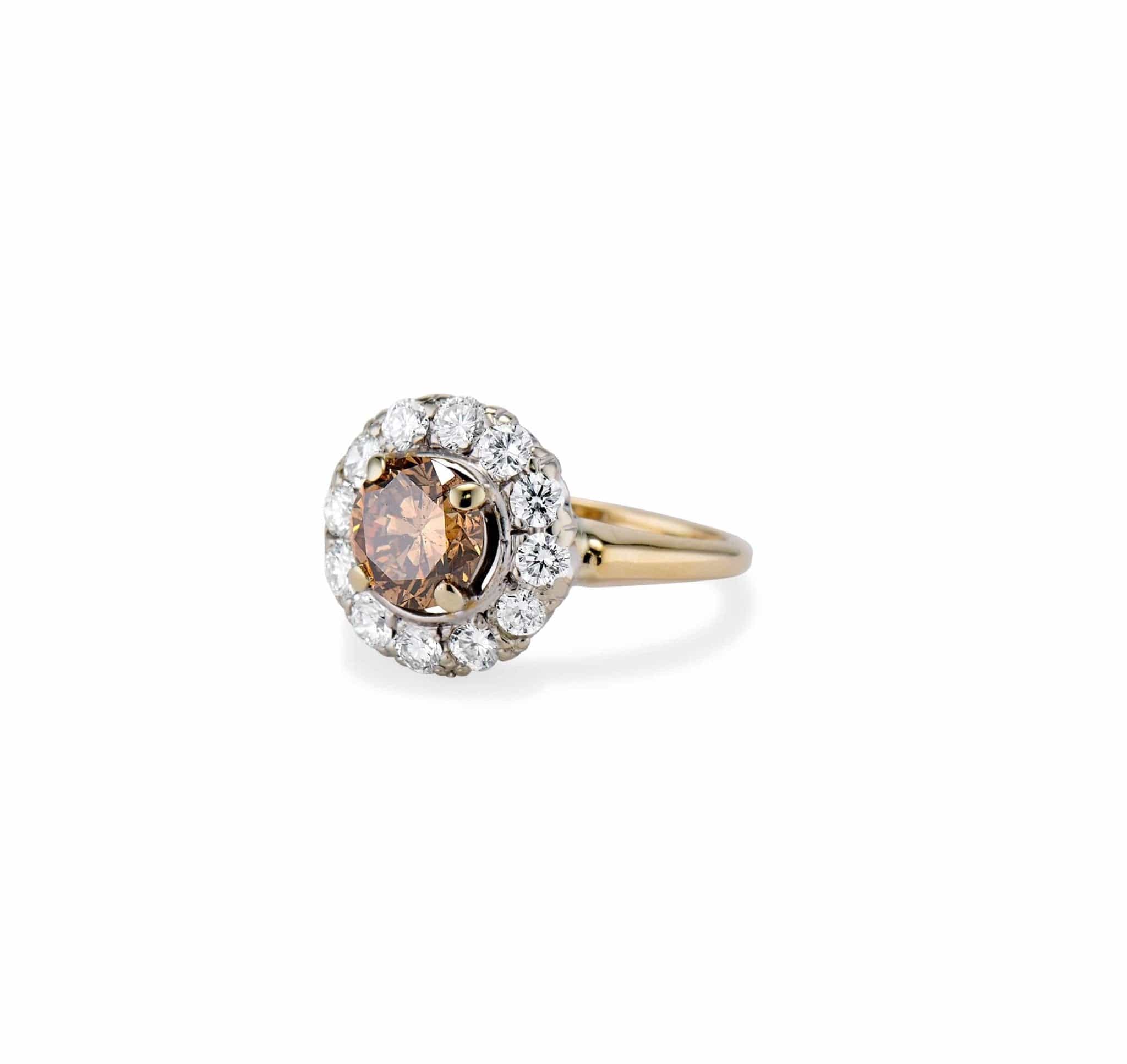 Mid Century 1.14 Carat Champagne Diamond Cluster - Image 2