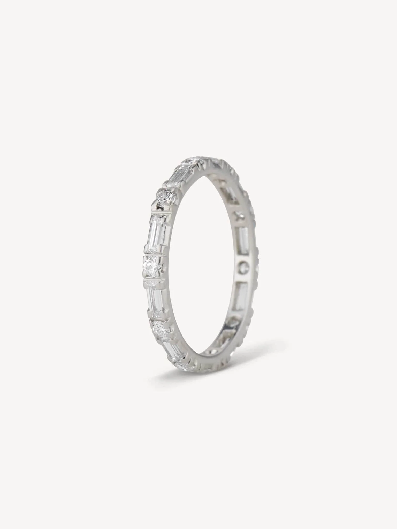 Mid Century 1.25 Carat Baguette & Round Cut Diamond Eternity Band - Image 2